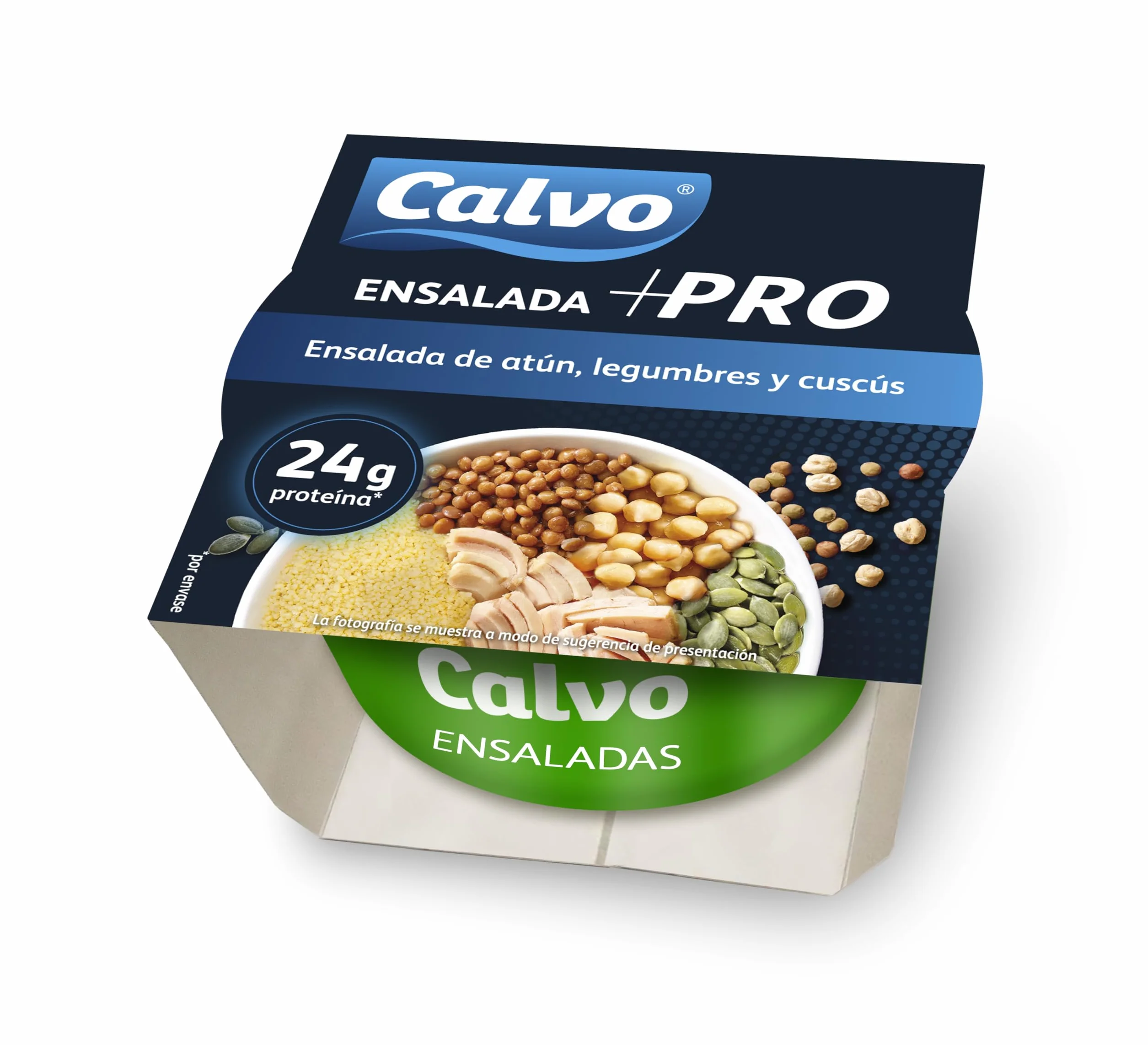 Calvo Ensalada +PRO Atún, Legumbres y Cous Cous 190g
