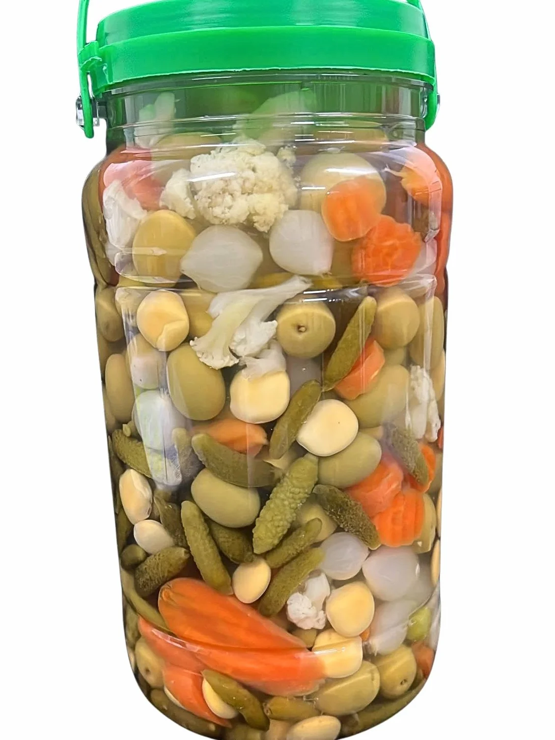 Cóctel de Aceitunas, Pepinillos, Cebollitas y Verduras - Bote 2,9kg (1,75kg Escurrido) - Mix Aperitivo Sabor Anchoa
