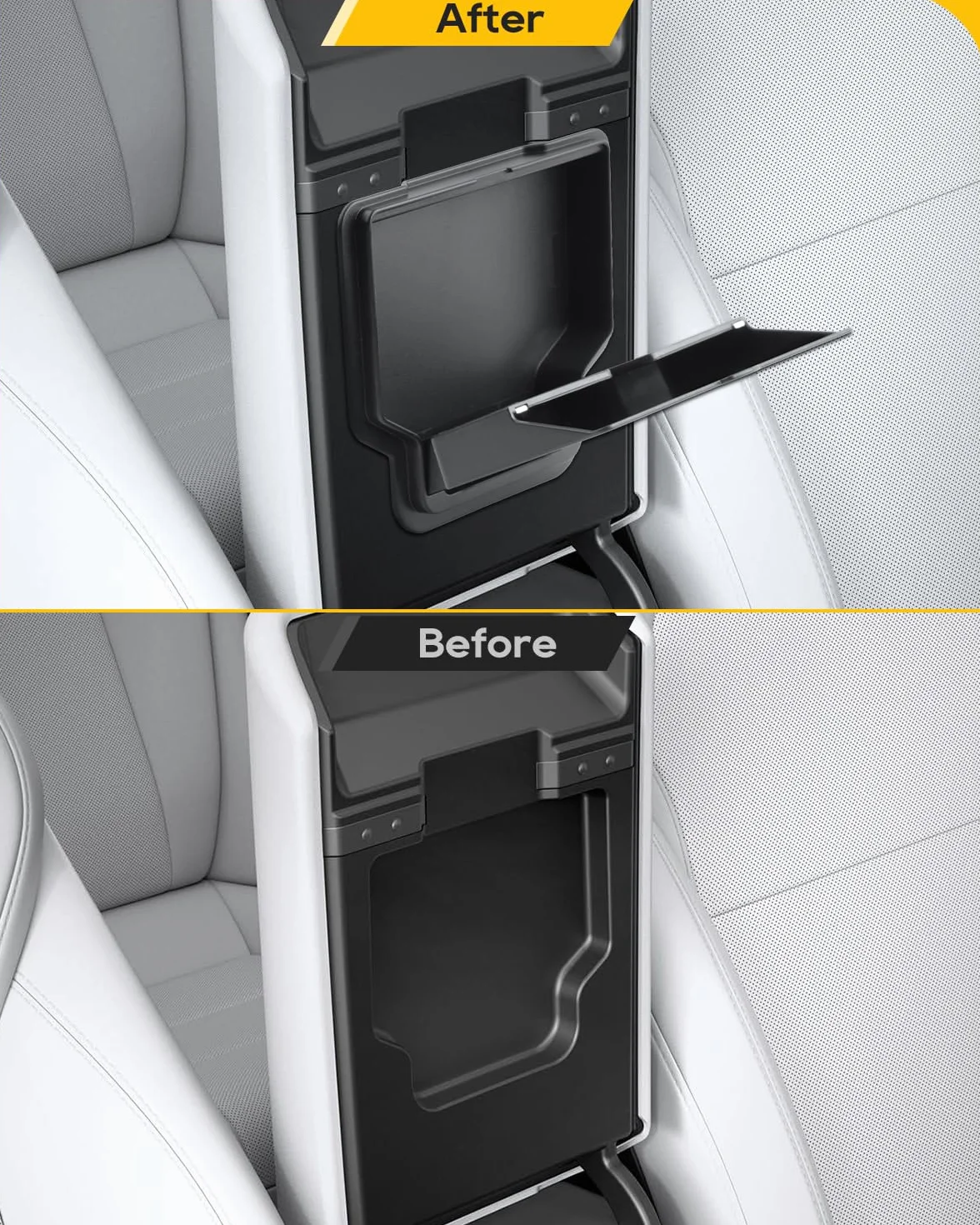 LFOTPP Para Tesla Model Y Juniper 2025 2026 consola central, organizador de reposabrazos, guantera + consola central, caja de almacenamiento oculta, para Tesla Model Y Juniper Accesorios [4 unidades]