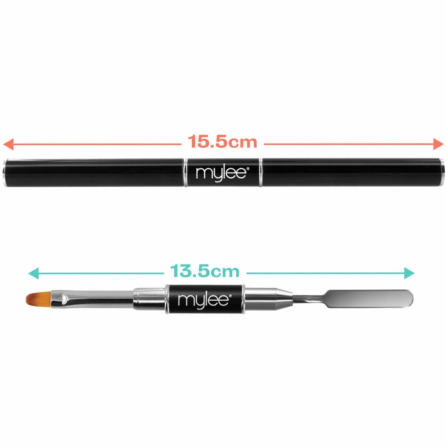 Mylee Herramienta de Doble Punta para Polymer Gel 2 en 1 Pincel y Espátula para Uñas UV LED