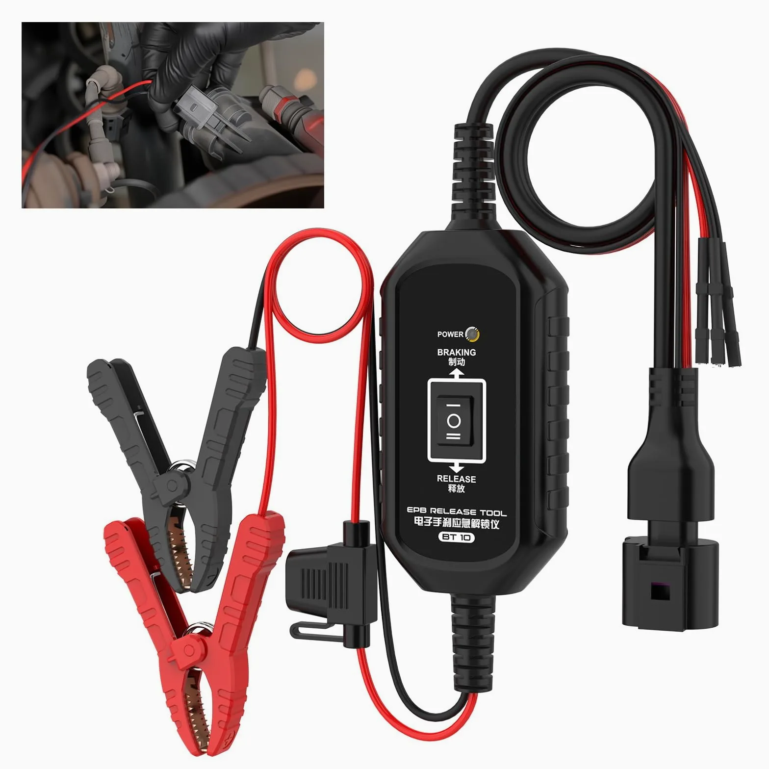 BT10 EPB - Herramienta de liberación de emergencia para freno de estacionamiento electrónico, desbloqueo y restablecimiento de dos canales hacia adelante/atrás