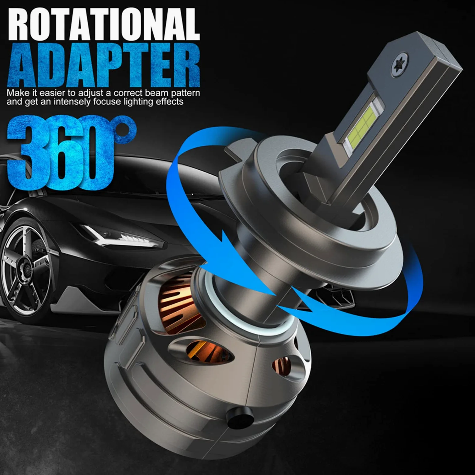 Bombillas LED, Combo De Bombillas LED De 30000 Lm, 600% De Brillo, Bombilla LED Blanca Fría De 6000 K, Kit De Conversión De Bombillas LED De 150 W, Plug And Play Inalámbrico, Paquete De 2,H7