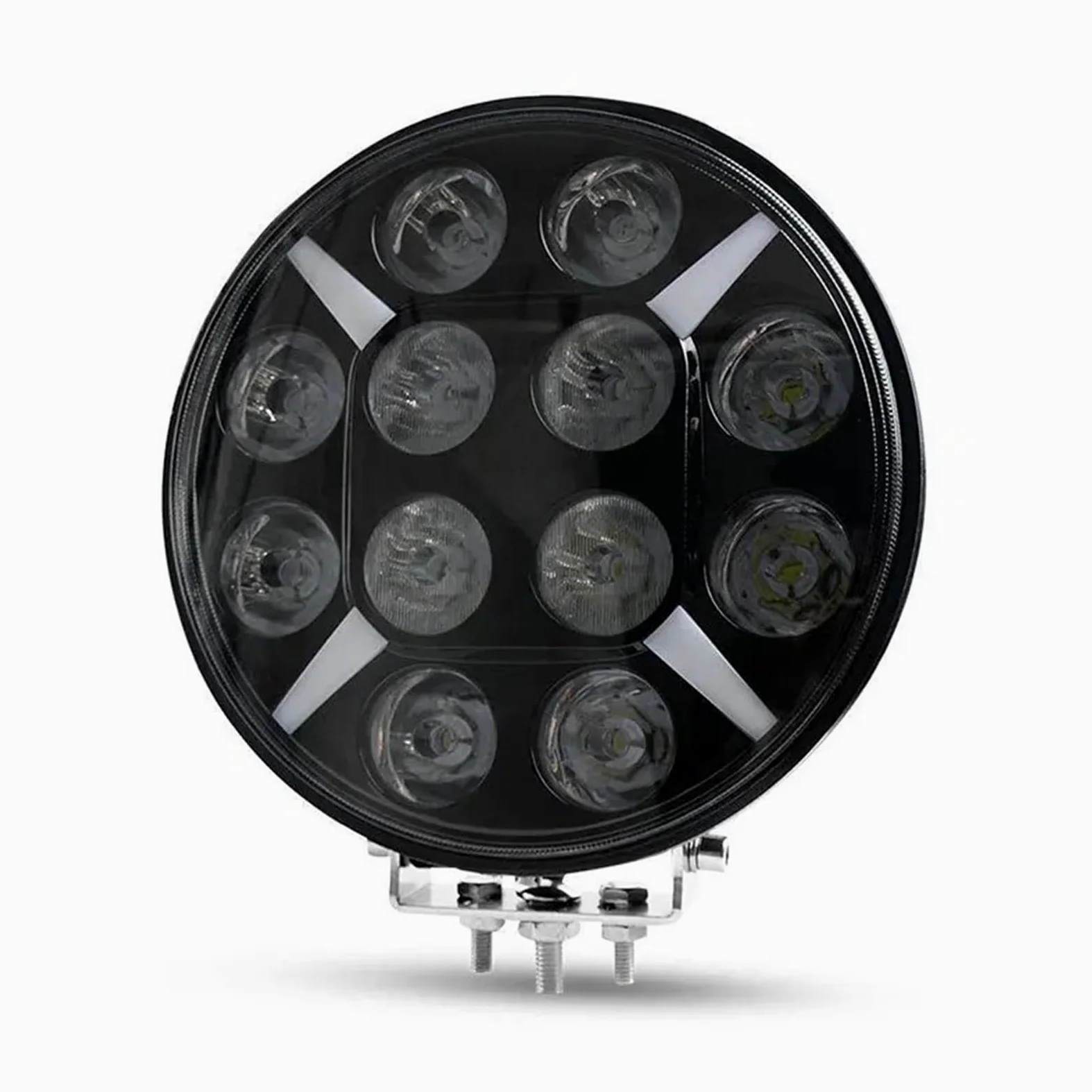 Auto Conjuntos faros 1 Luz LED Redonda Todoterreno De 9 Pulgadas Para Conducción Camiones Foco Trabajo Faro Delantero Con Intermitente