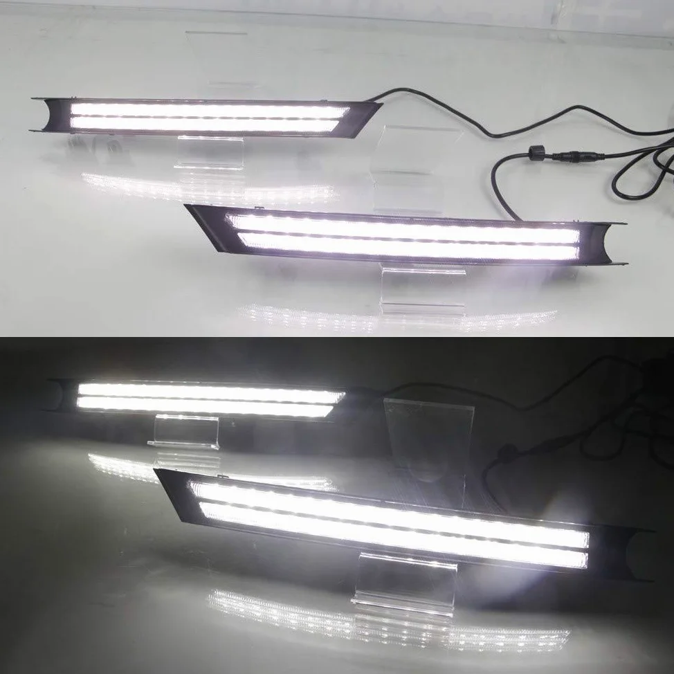 Luces diurnas LED DRL para compatible for Mazda CX-5 CX-8 2017-2021, LED parachoques delantero DRL + amarillo Streamer luces de señalización