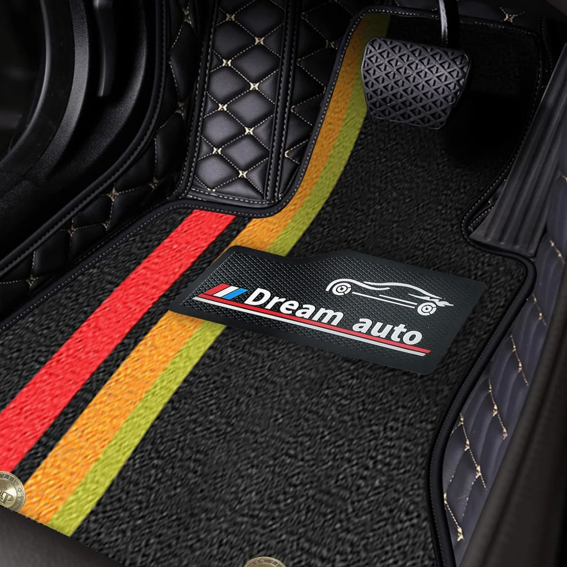 Cobear Alfombrillas de Coche Personalizadas para el 98% de los Modelos, alfombras de Cuero sintético de Doble Capa, Protectores Antideslizantes y Resistentes a Todo Tipo de climas Negro