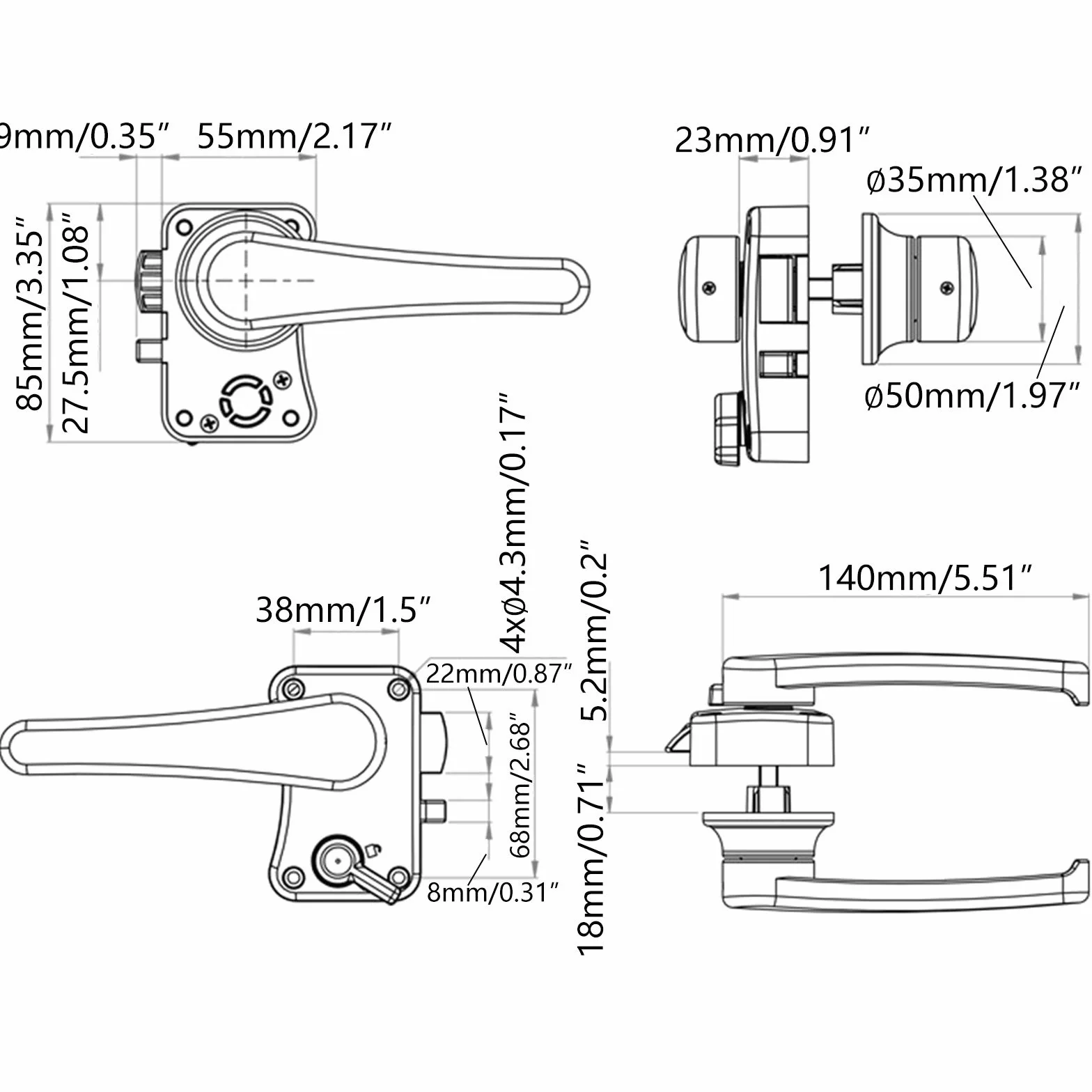Cerradura de puerta de inodoro para caravana, cerradura de puerta de baño, caravana, barco, cerradura de manija para usar en casa