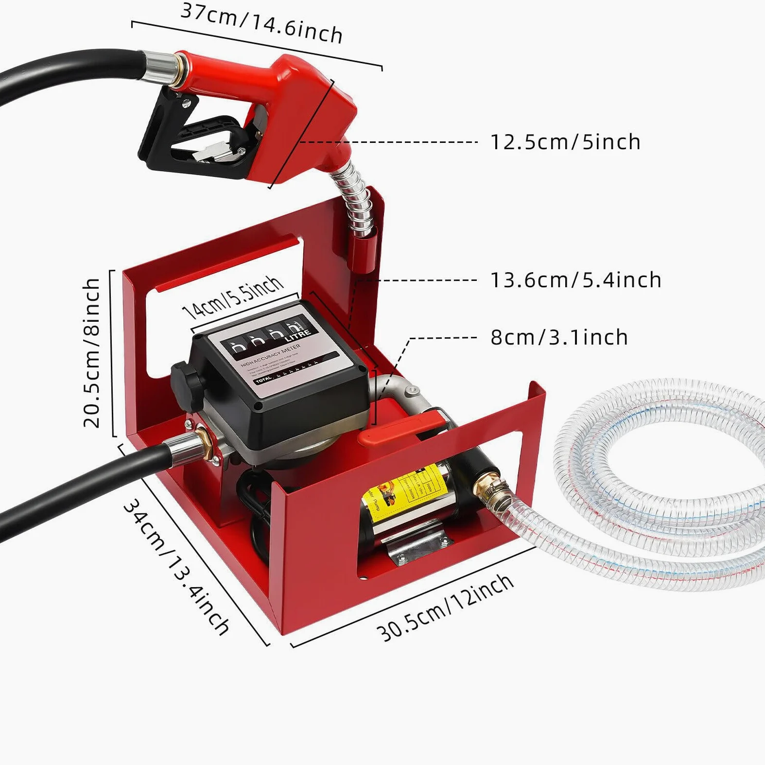 Bombas diésel de 45/50/60 l, bombas de combustible autocebantes, 12 V/230 V, bomba autocebante para estaciones de servicio móviles con manguera de PVC (230 V50 l/min)