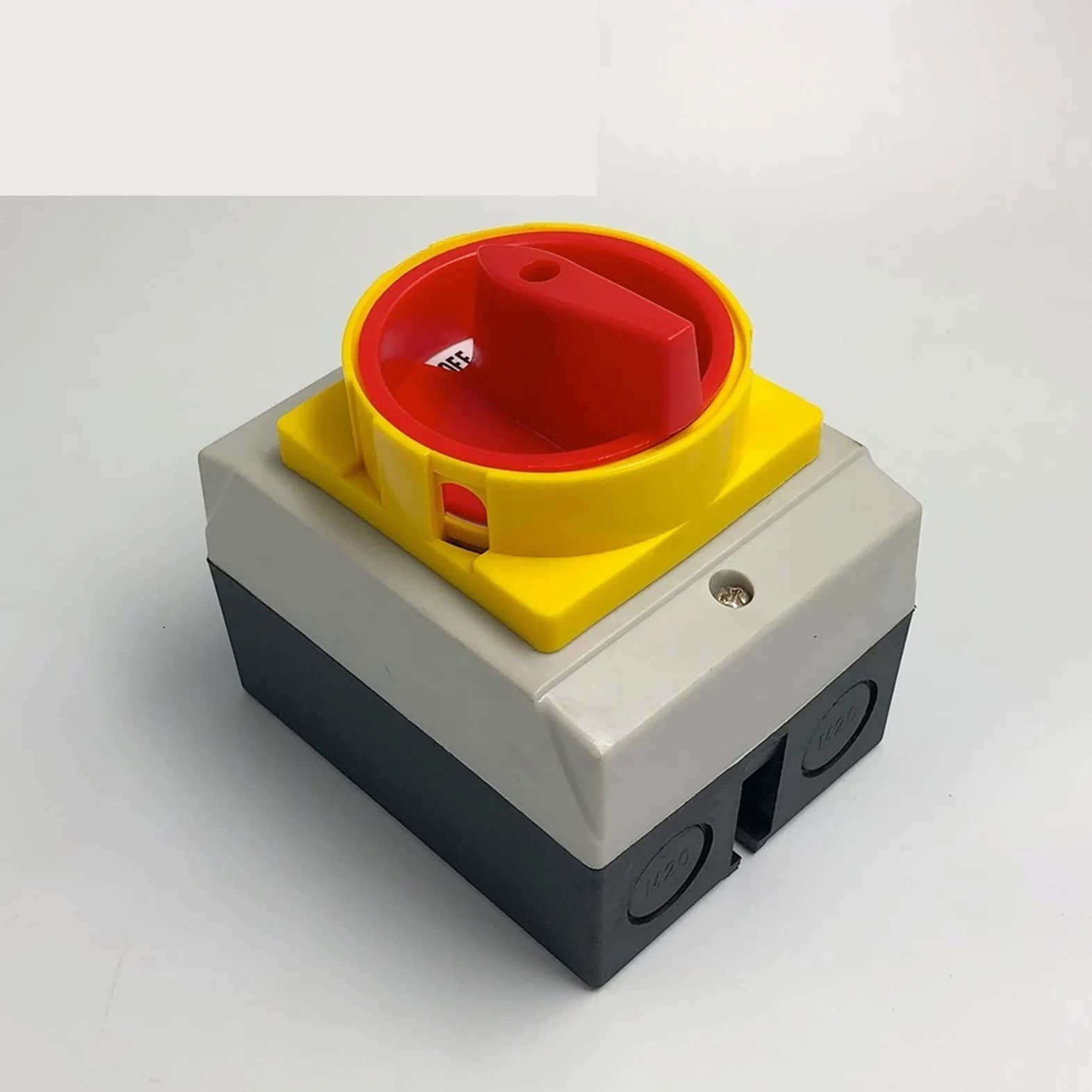 Interruptor aislador con carcasa 25A 3P 2 posiciones ON-OFF candado interruptores de alimentación de cámara giratoria Selector YMD12-25 1 Uds