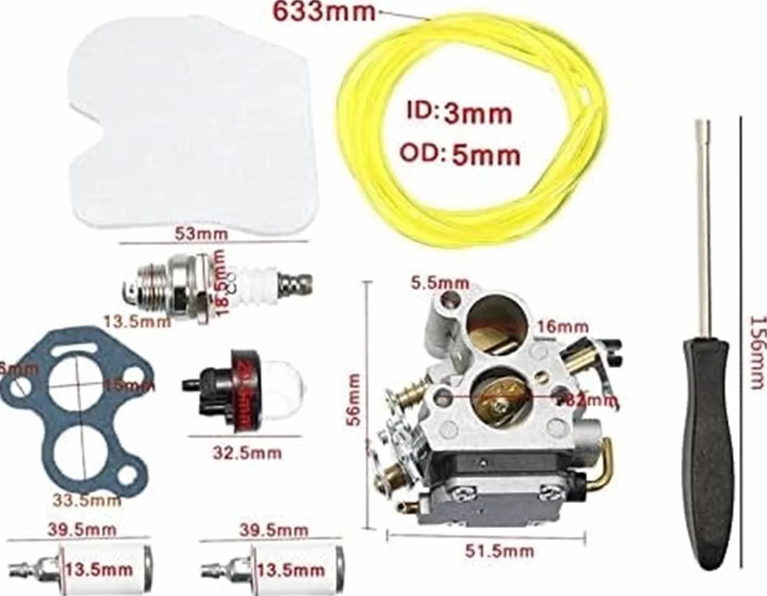 Carburador de moto Carburador de motocicleta para Husqvarna 235 235E 236 240 240E 574719402 545072601 Kit filtro aire carburador motosierra