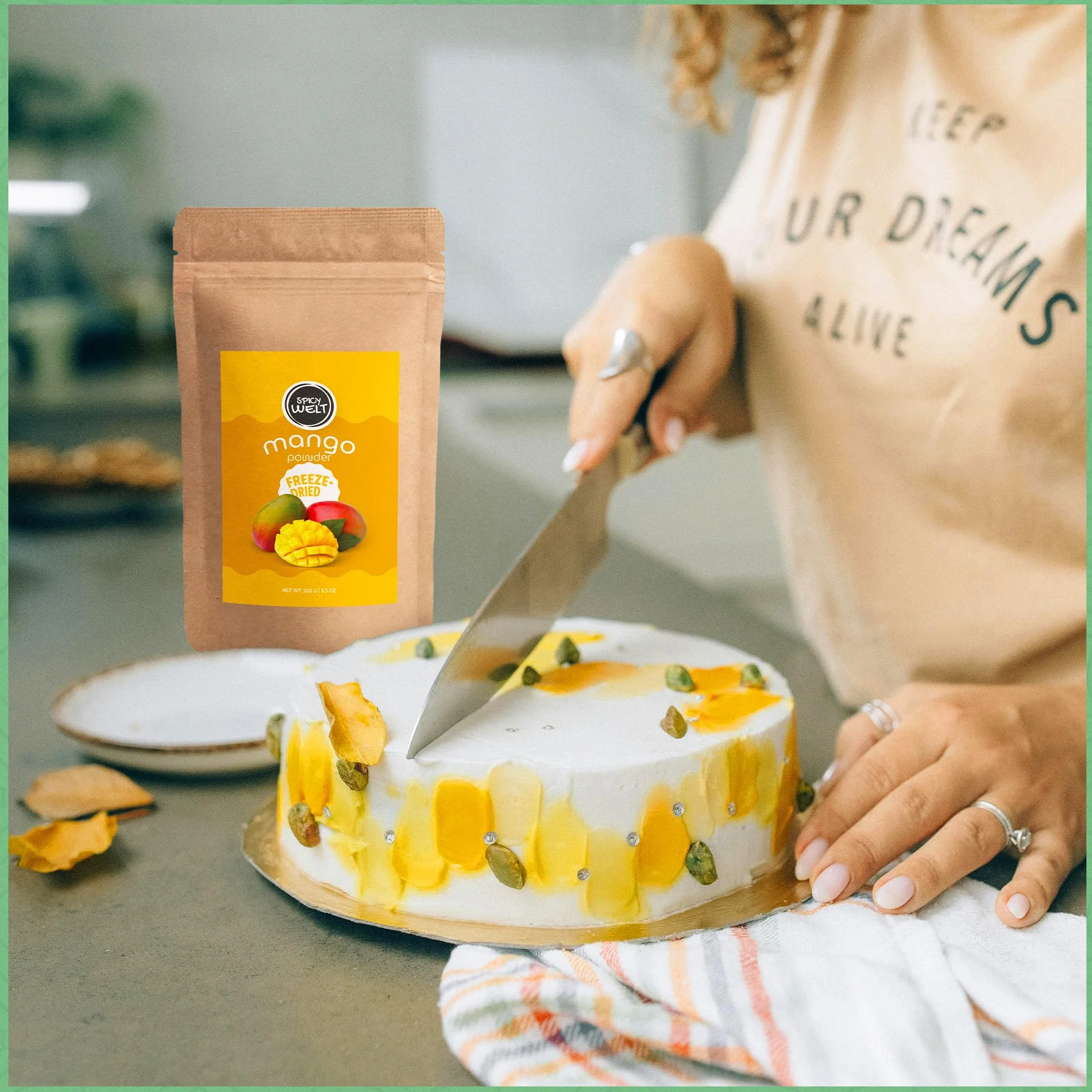 Spicy Welt Polvo de Mango Liofilizado 100g Natural Sin Endulzado