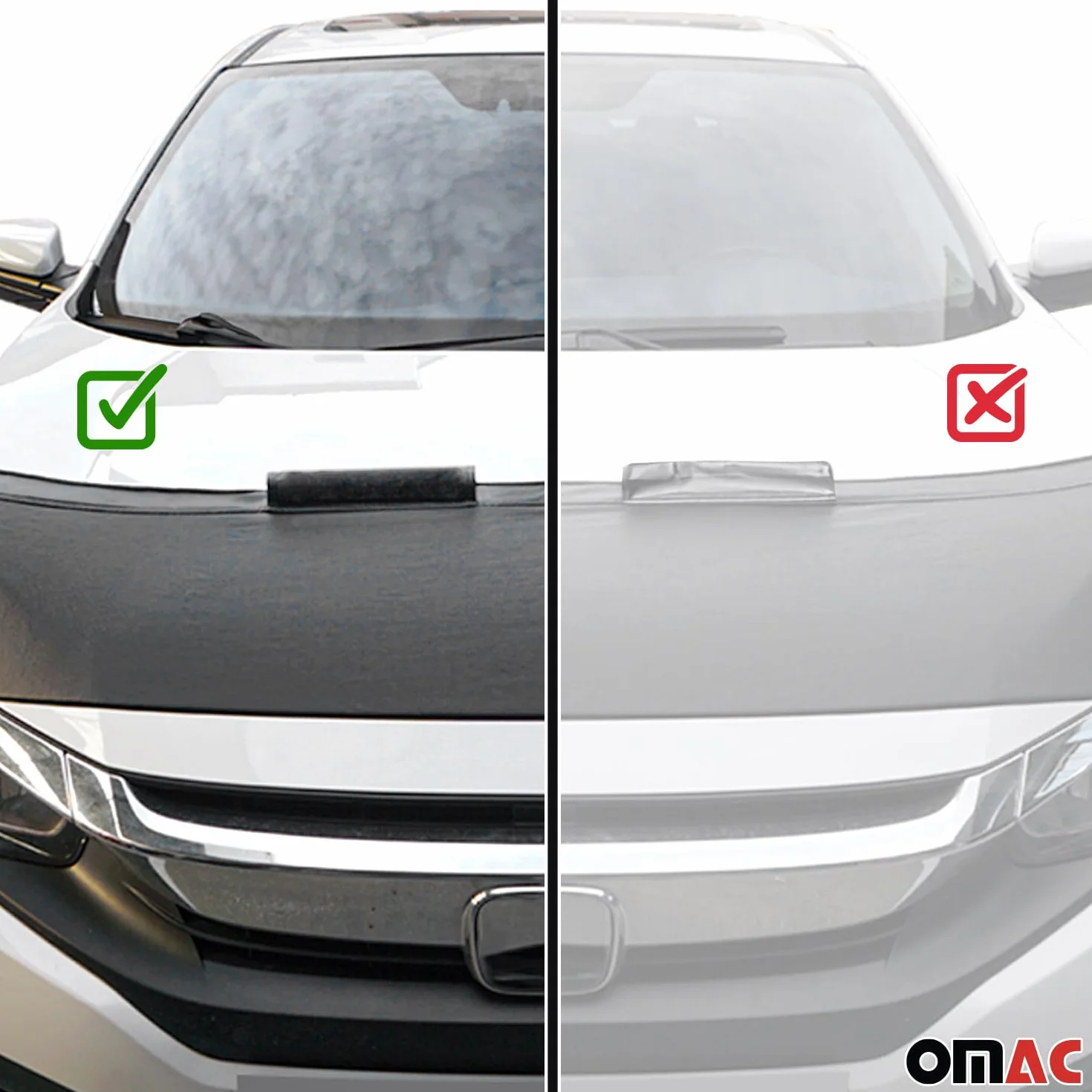 OMAC Haubenbra Steinschlagschutz compatible con BMW 3er E90 E91 E92 E93 2008-2011 Negro Halb