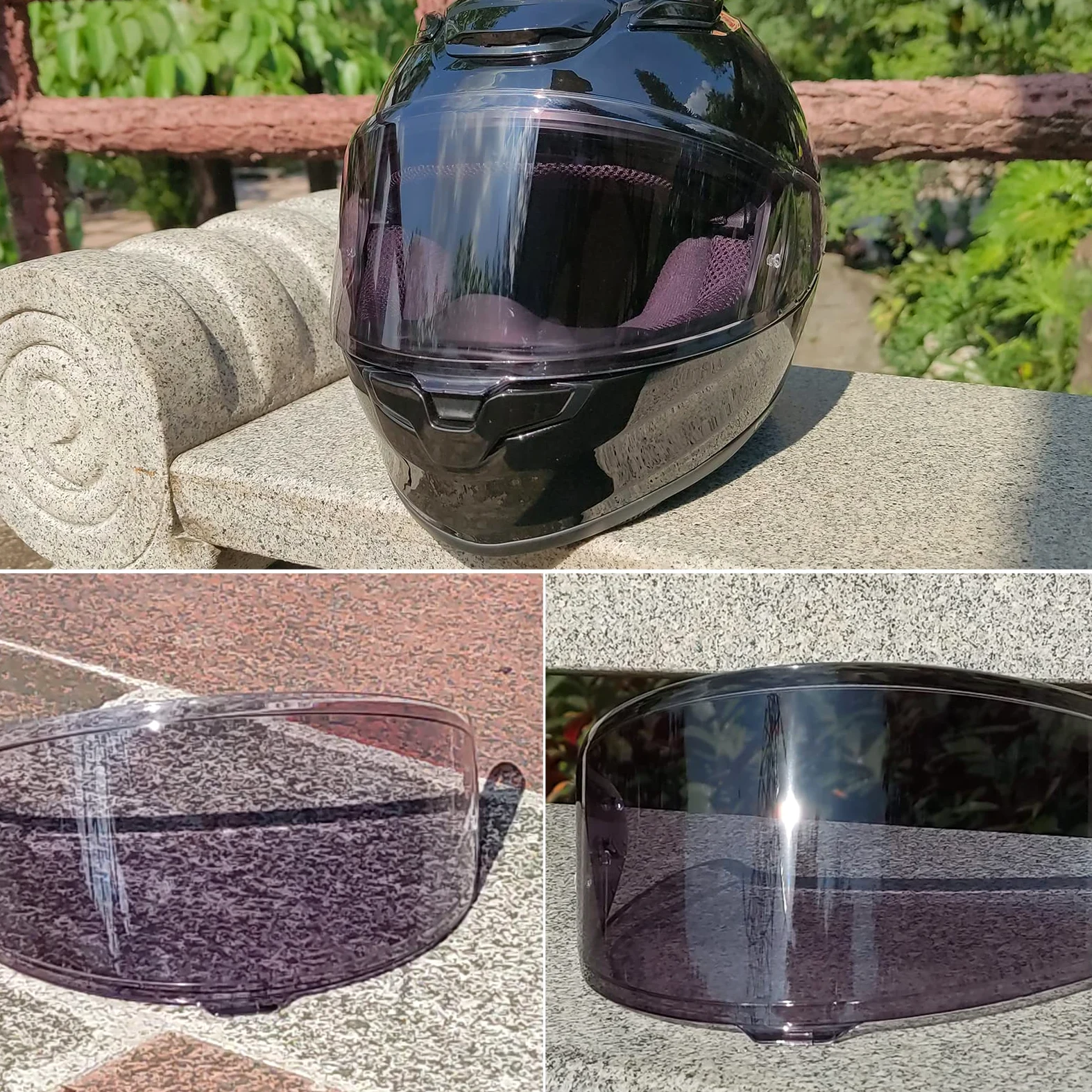 CWR-1 - Visera fotocromática de repuesto para cascos de motocicleta X14, X-Fourteen, RF-1200, Z7, NXR, RF-SR (transparente a humo)