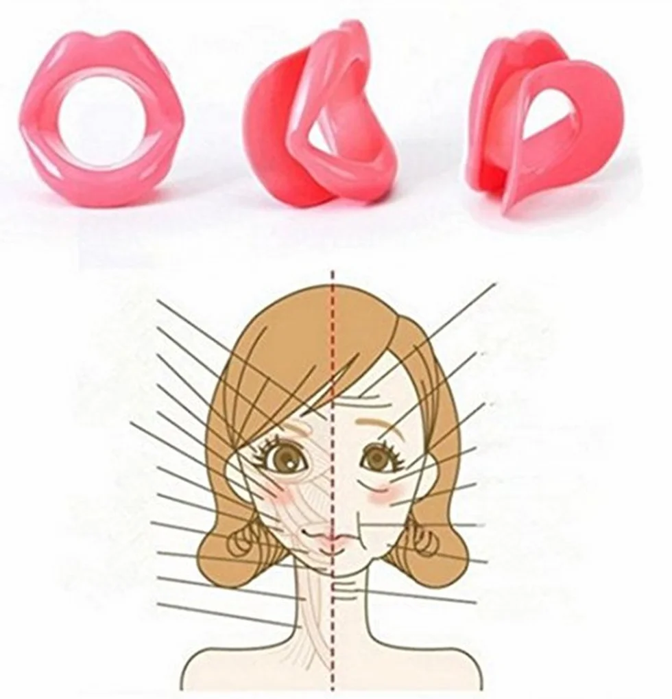 Tensor De Músculos Faciales Anti-Arrugas Silicona Cara Más Delgada Boca Ejercicio Muscular