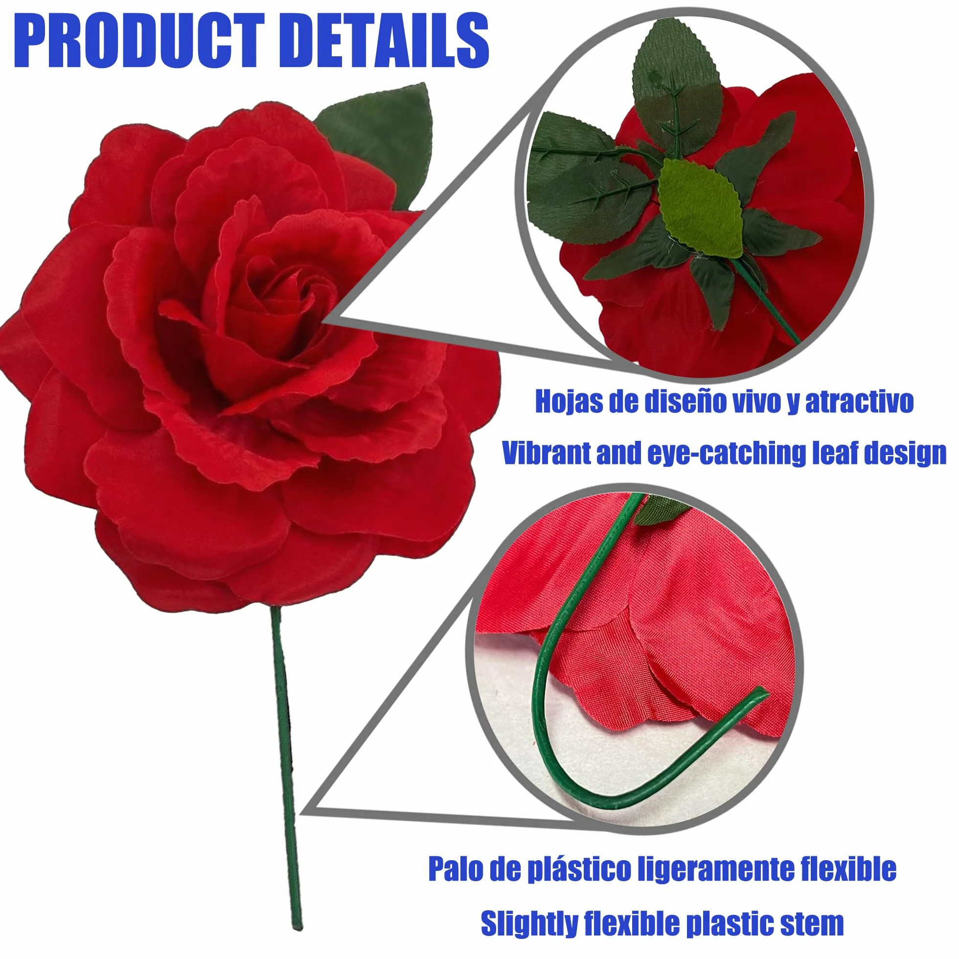 Accesorios flamenca mujer feria pinza garra pelo rosa plástico pack flor de palo rojo
