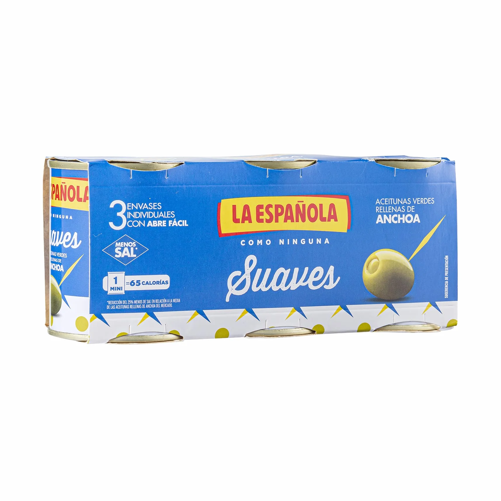 La Española Tripack Mini-Bar Aceitunas R. Anchoa 3x50 gr Suaves