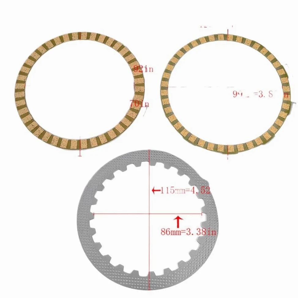 Disco de Fricción de Embrague 3XP-16321-00 Compatible Con Yamaha DT125R | Se ajusta a DT125E, DT125, DT125RE, DT200R, DT200WR, TDR125, TZR125, WR200R, SDR200