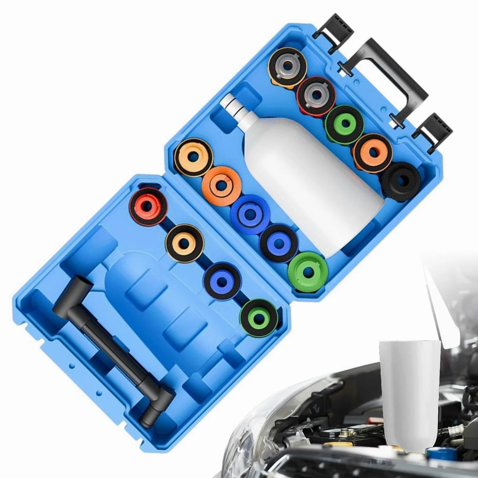 Embudo Para Aceite Del Motor 16 Piezas Llenador Universal Portátil Flexible | Kit de embudo de purga de refrigerante Para Vehículo SUV RV De Refrigeración Del Motor Purga Reparación Lavado