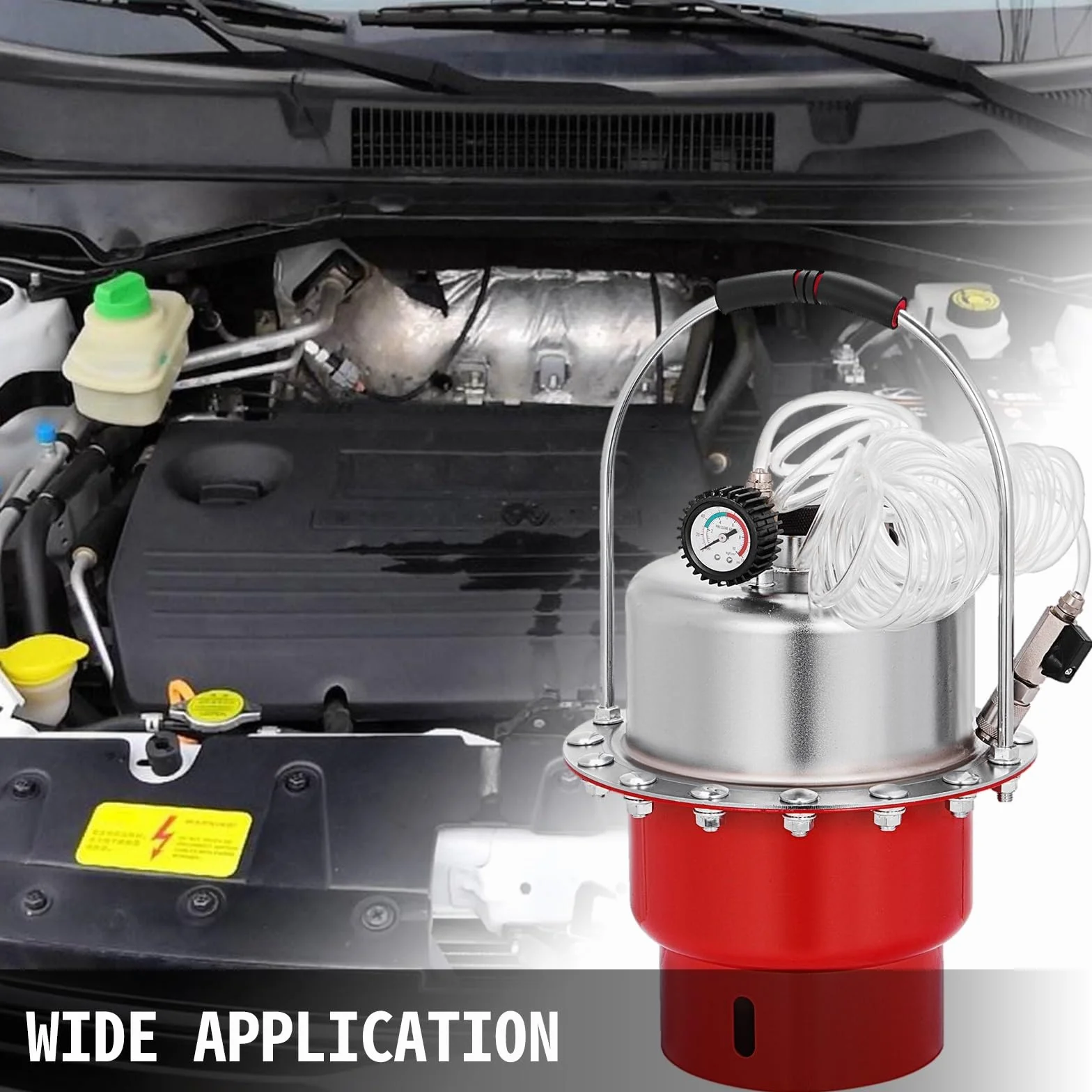 Kit de purga frenos presión aire neumático, herramienta cambio aceite líquido coche con tanque 5L for purgar el y embrague Funcionamiento Estable(Groen)