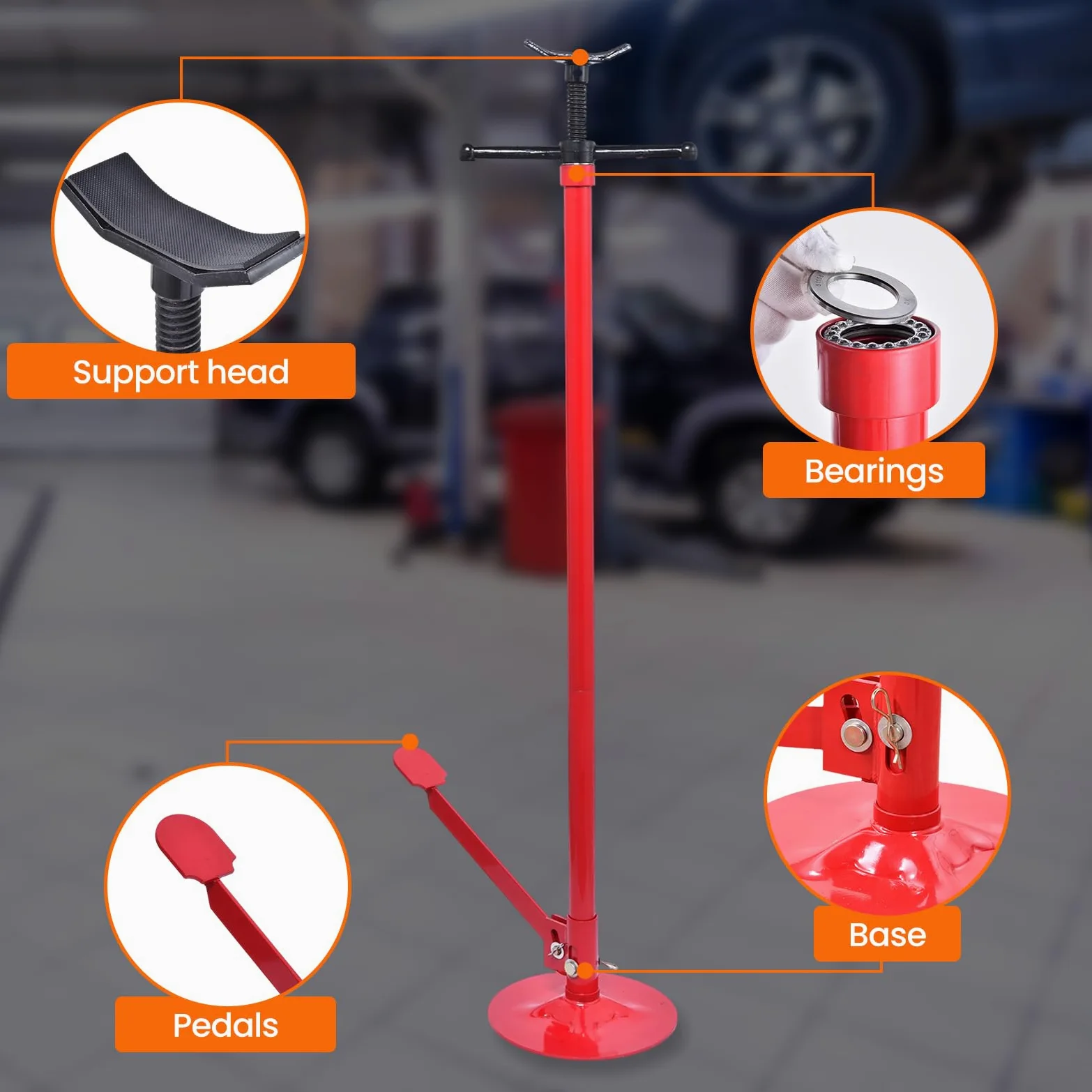 Gato De Transmisión Gato Hidráulico para Motor De 700 KG, Gatos De Transmisión Hidráulico con Pedal para Automóviles, Vehículos Todoterreno Y Camiones, Furgoneta Altura De Elevación De 133,5-200 Cm