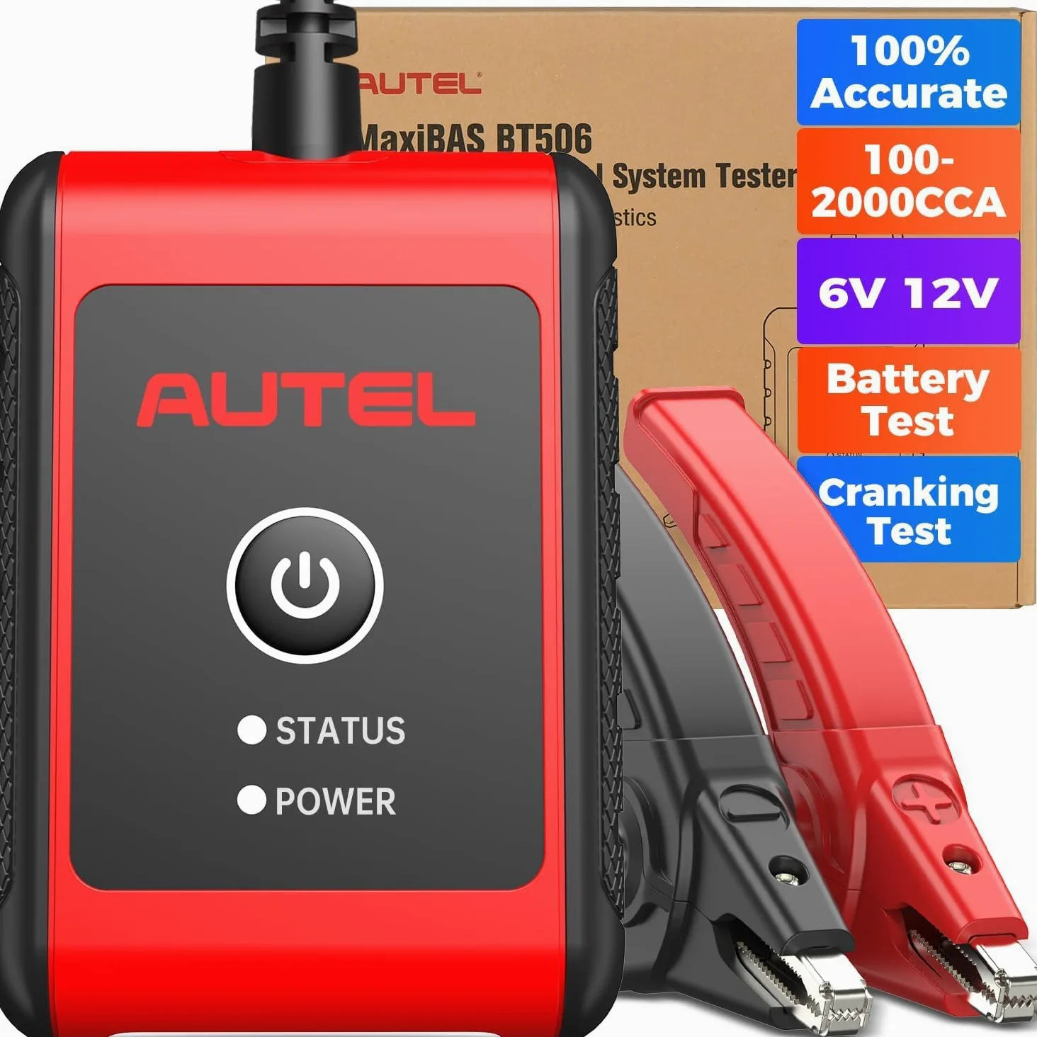 Autel MaxiBAS BT506 Probador Batería 6V 12V 100-2000 CCA Analizador Automóvil