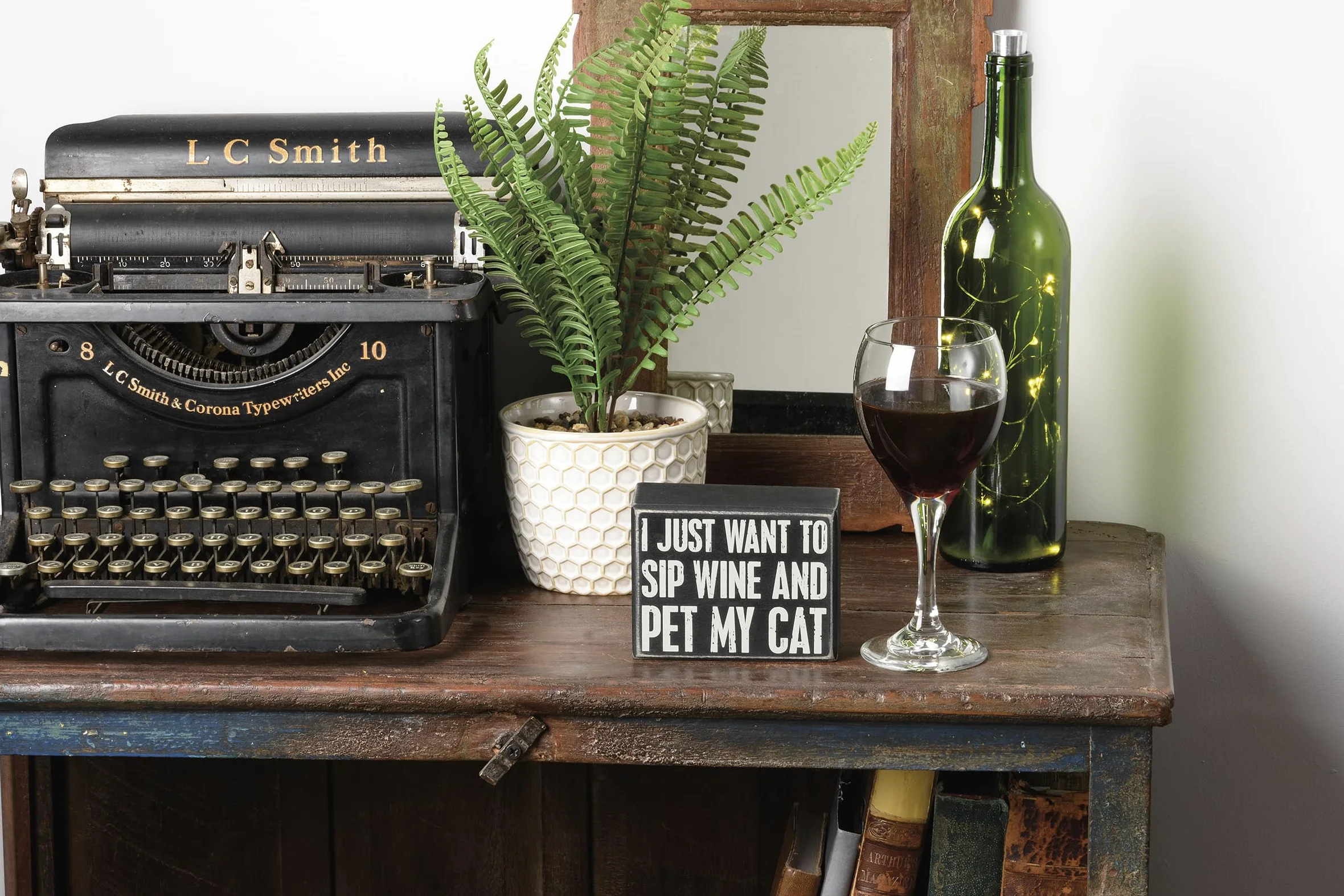 Cartel de caja - I Just Want To Sip Wine And Pet My Cat
