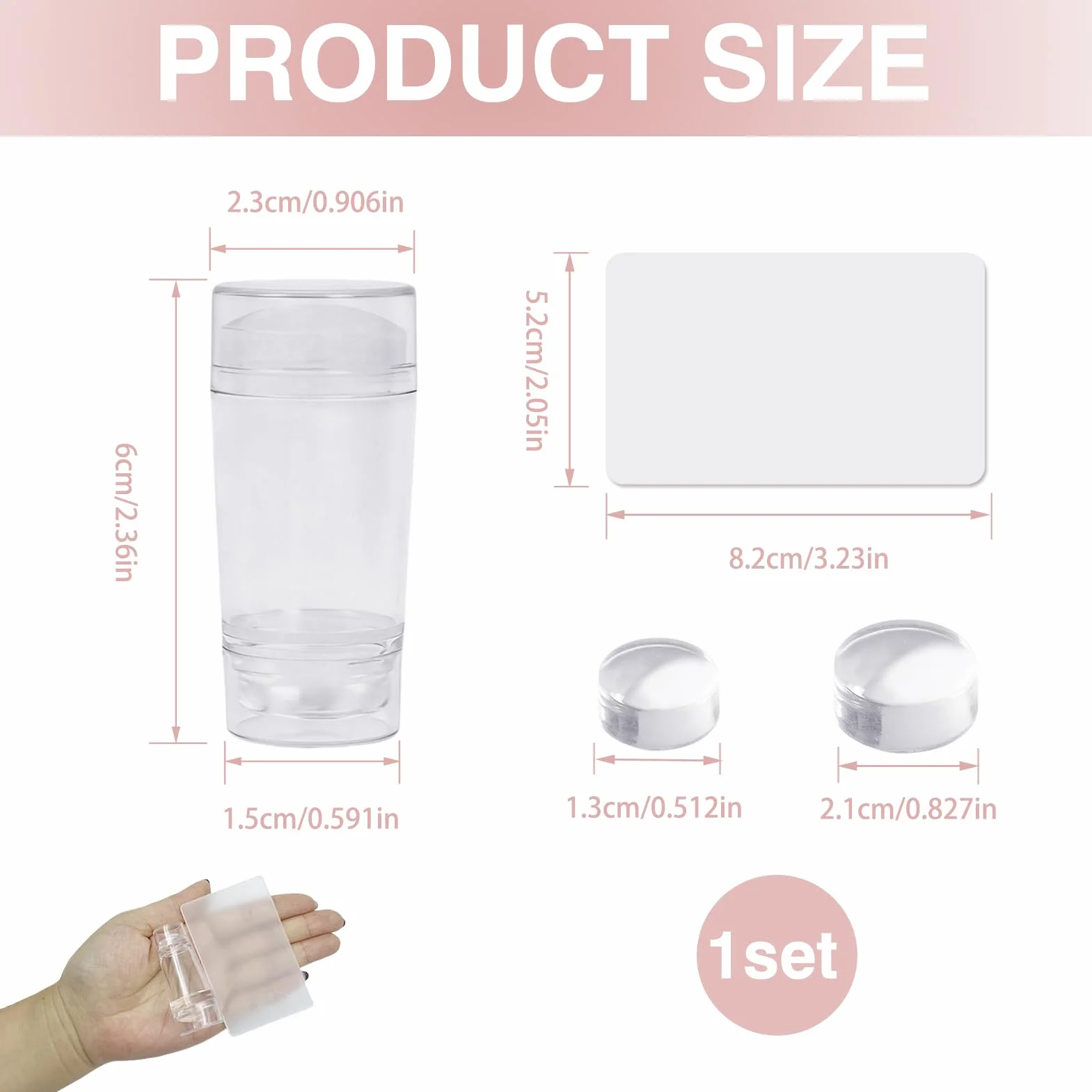 Juego de herramientas de estampación de uñas de silicona, sello de gelatina con raspador, kit de manicura DIY