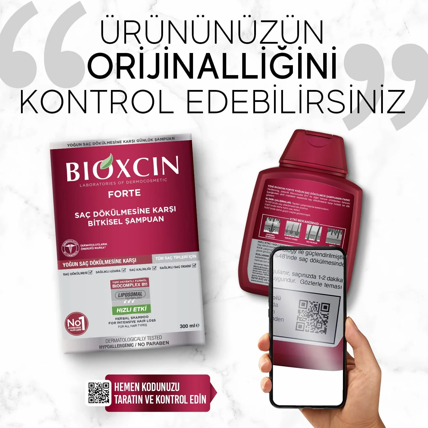 BIOXCIN FORTE Champú contra la caída del cabello, con Bio Complex B11, crecimiento más fuerte