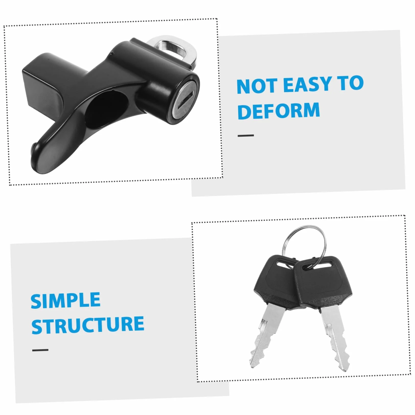 Vaguelly Candado para Casco de Moto Negro de Aleación de Aluminio, Cerradura Antirrobo Fiable Fijación Segura para Scooter y Accesorios de Casco