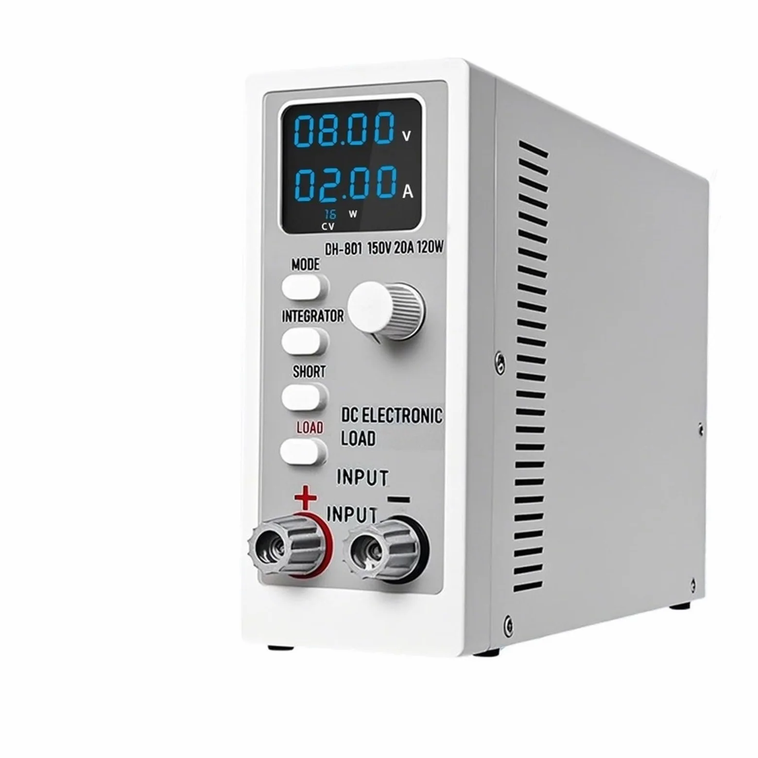 Probador de batería, Comprobador digital de capacidad batería CC con canal carga electrónica 120 W, 150 V y 20 A