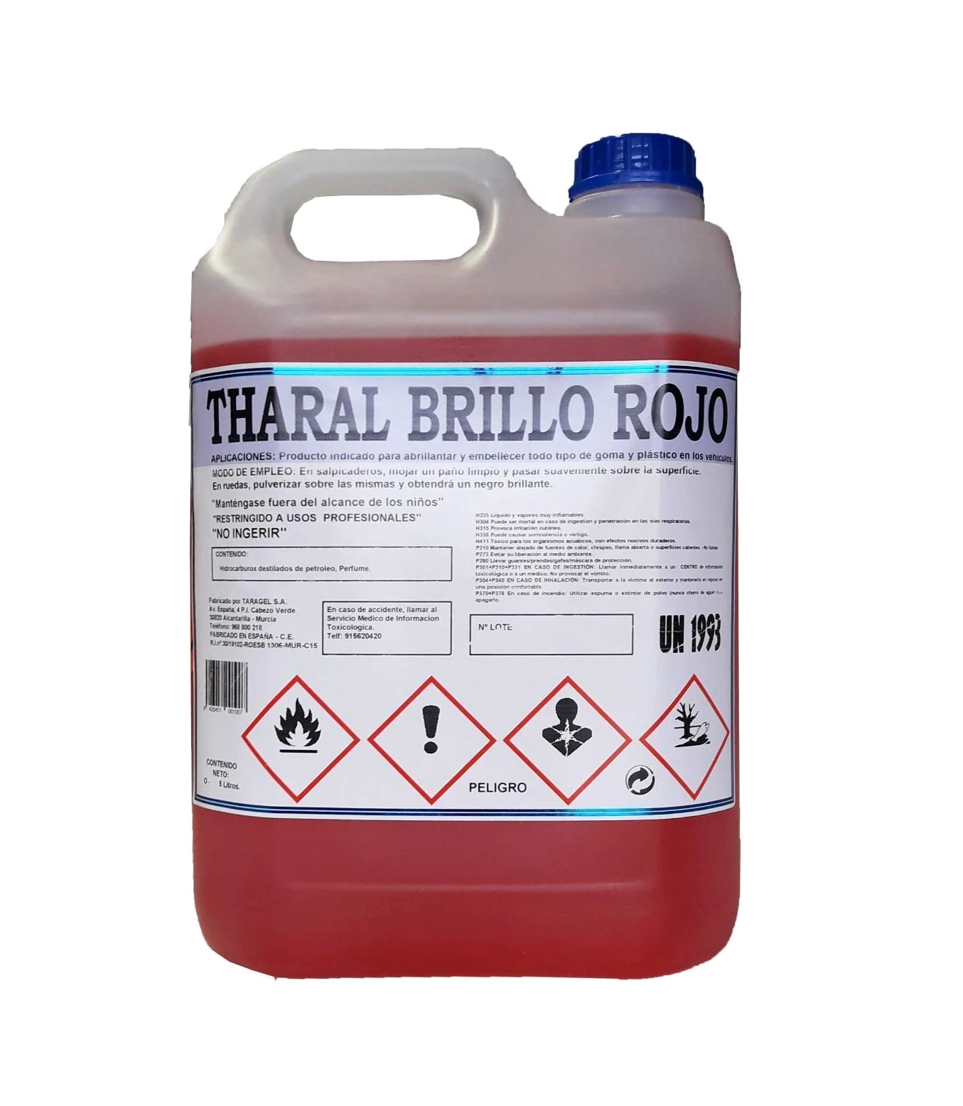 THARAL Brillo SALPICADEROS, Gomas Y NEUMÁTICOS (5Litros)