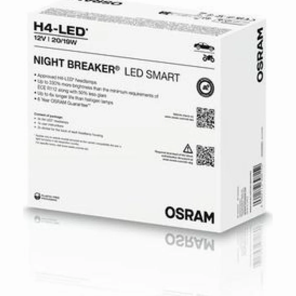 Osram H4 Night Breaker LED Smart + 330% StVZO - Juego profesional de taller (2 unidades)