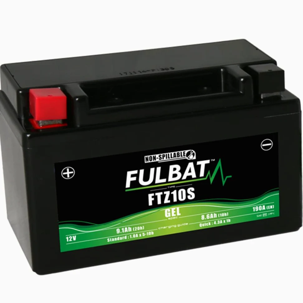FULBAT FTZ10S/YTZ10S Batería para moto gel 12 V 9,1 Ah 190 A