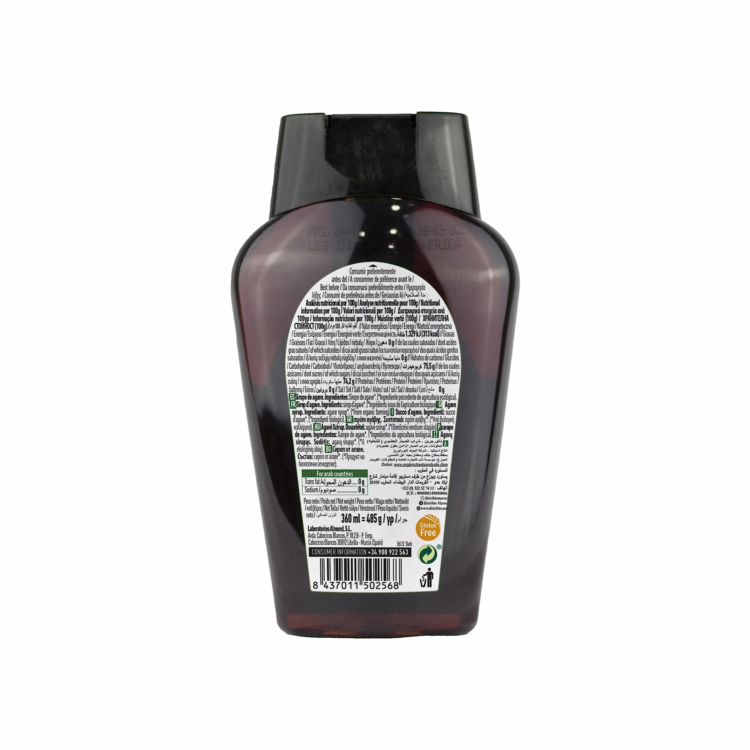 Sirope Agave Dark Bio 360 ml