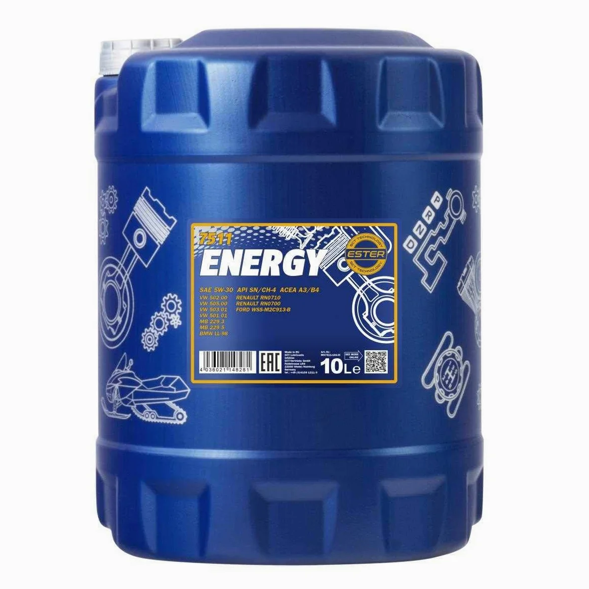 20L de aceite de motor Mannol Energy 5W-30 4x Mannol Motor Flush Aditivo