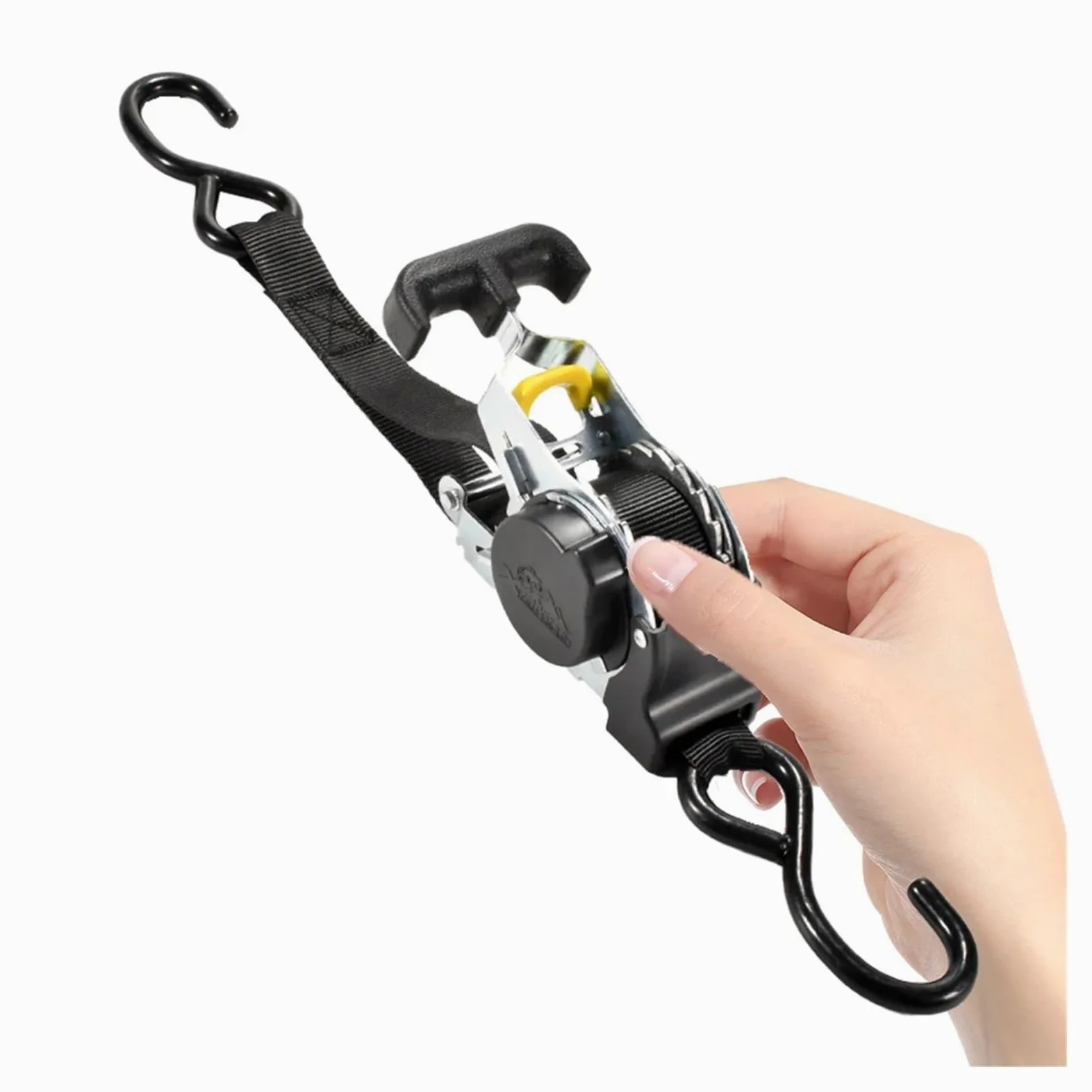 Juego de correas de amarre, Correa de equipaje con gancho en forma de S, tensor de trinquete, correas de trinquete retráctiles for remolques, vehículos y embarcaciones. para coche, remolque y hogar(6p
