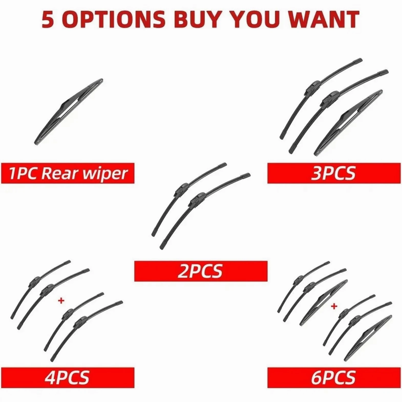 Limpia Parabrisas Escobillas Limpiaparabrisas Delanteras Traseras Para Suzuki Para Grand Para Vitara MK3 2006-2015 Accesorios Automóvil Unidades Juego Escobillas Limpiaparabrisas(6 PCS)