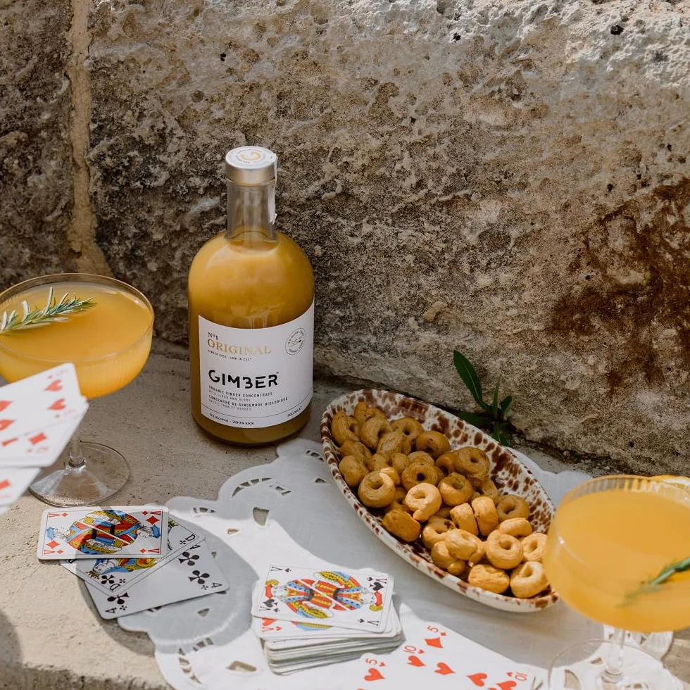GIMBER Ginger Concentrate 2 x 700 ml 1.4 L Organic Non-Alcoholic Drink with Ginger Lemon and Herbs