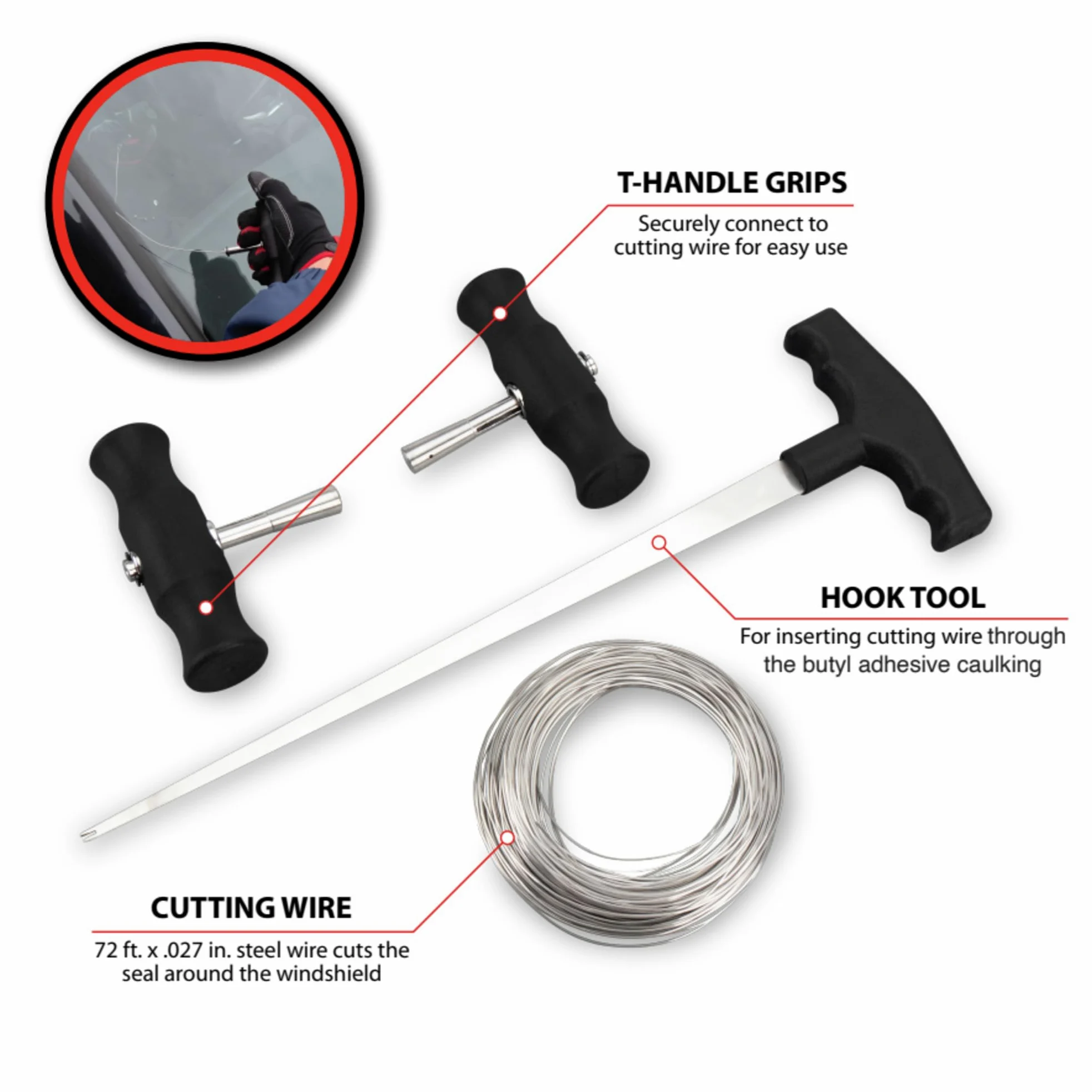 PERFORMANCE TOOL W86565 - Kit de Herramientas para Quitar Parabrisas