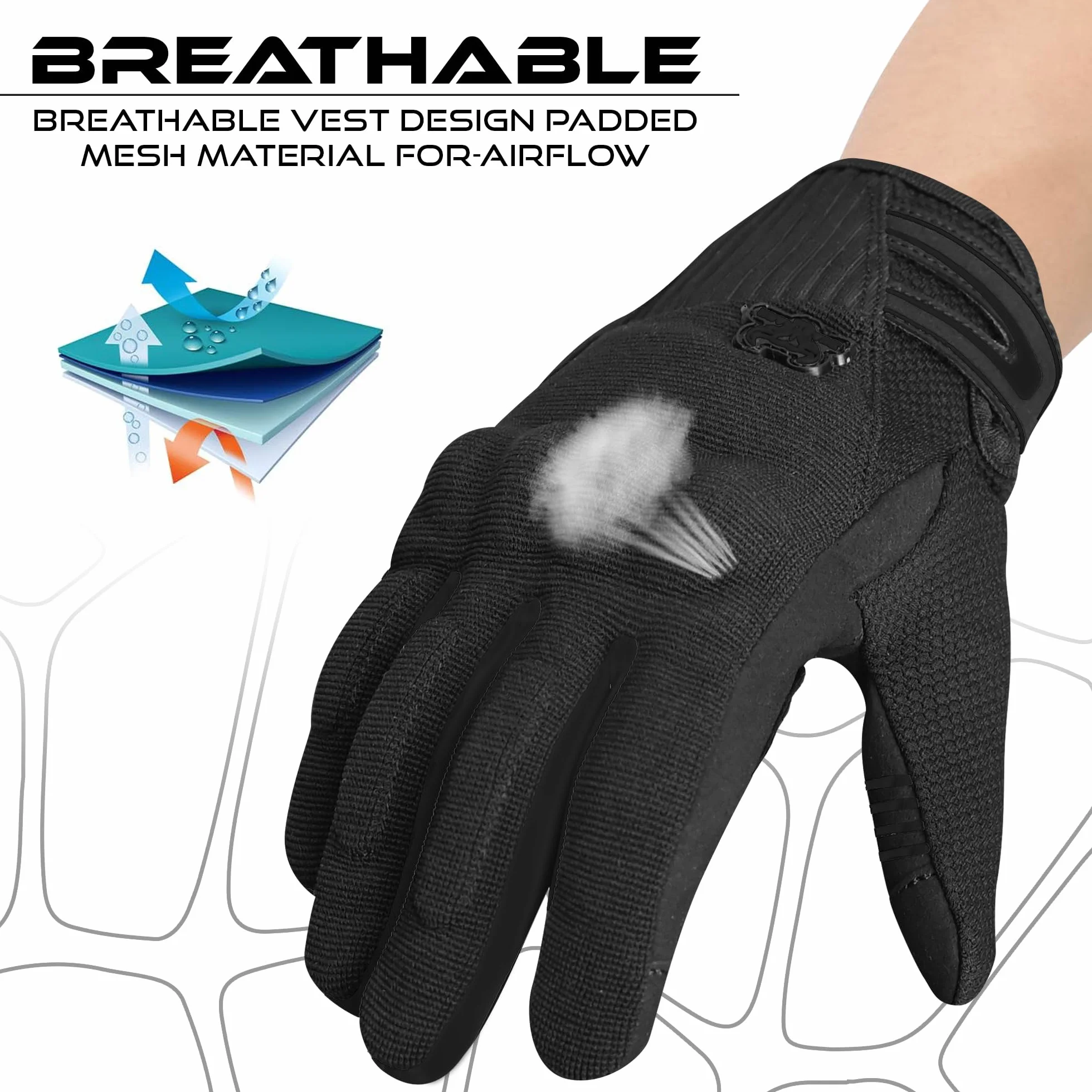 BEAST RAGE Guantes de moto de verano - Guantes de equitación con pantalla táctil transpirables para hombres y mujeres, guantes ligeros para correr off-road con protectores de dedos, agarre