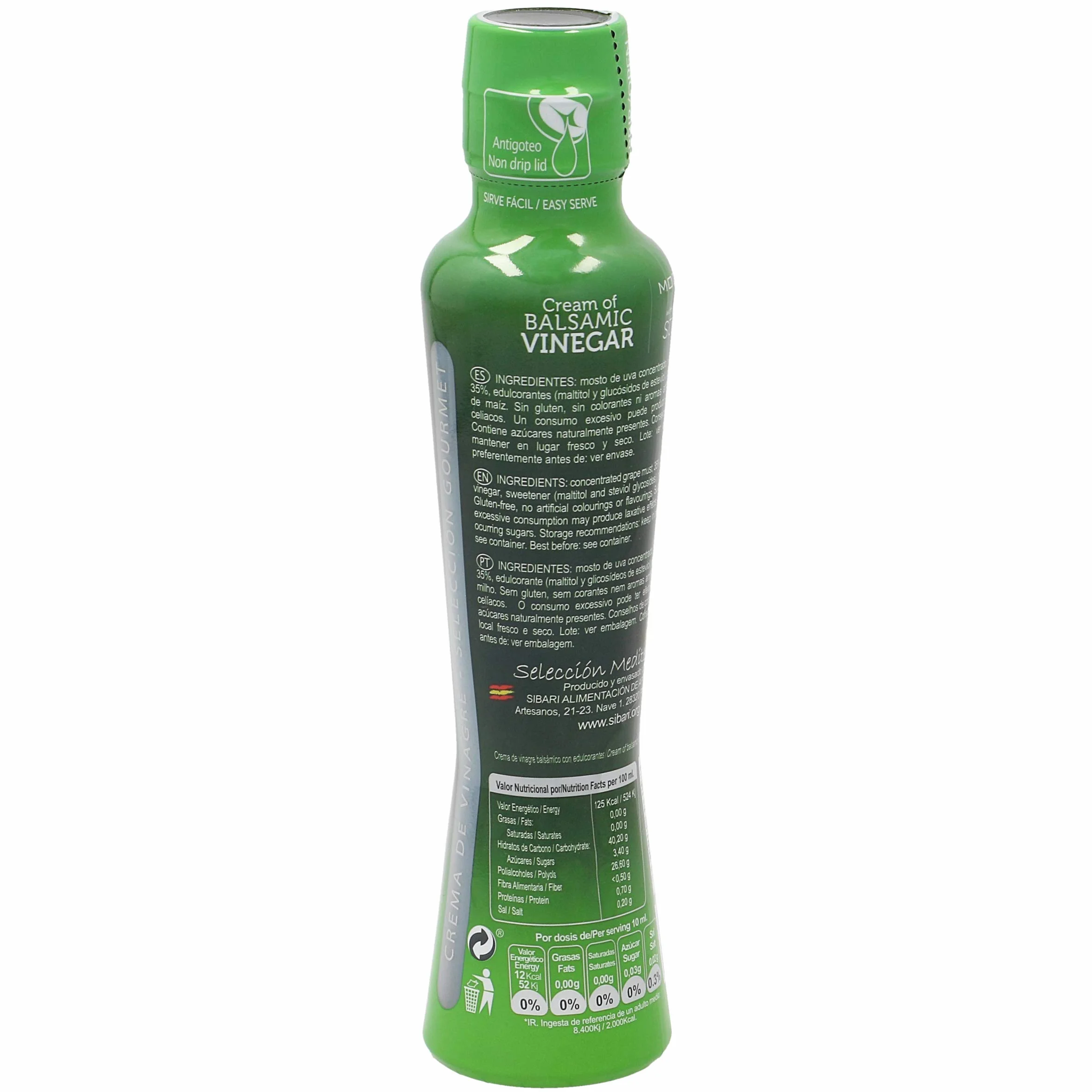 SIBARI crema de vinagre de Modena 0% M.G 225 gr