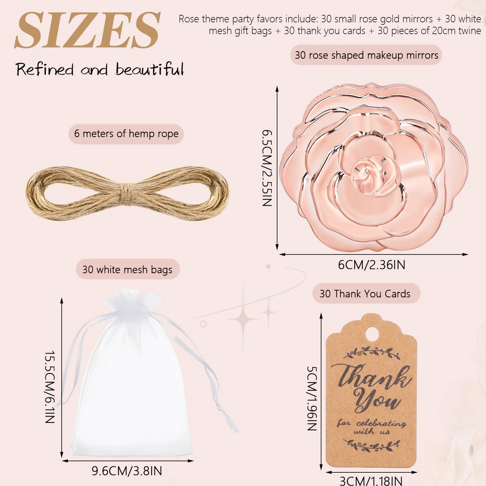 Espejos compactos rosas a granel 30 unidades recuerdos boda regalos despedida soltera espejos plegables forma rosa