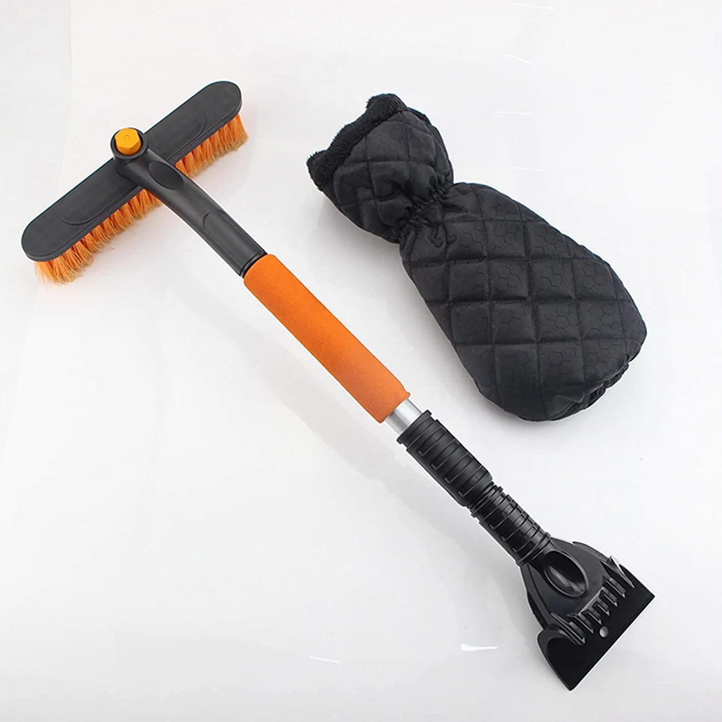 XMING Cepillo de Nieve del Coche, Desmontable 2 en 1 Raspador de Nieve con Mango de Espuma Cepillo de Nieve Telescópico Pala de Hielo for la Ventana del Parabrisas del automóvil