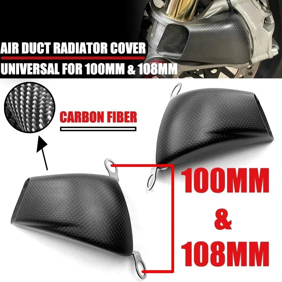 Refrigeración de pinza de freno Pinza delantera de motocicleta de 100 mm y 108 mm, cubierta de radiador, conductos de aire, montaje de refrigeración de frenos, piezas modificadas(Plain Gloss 108MM)