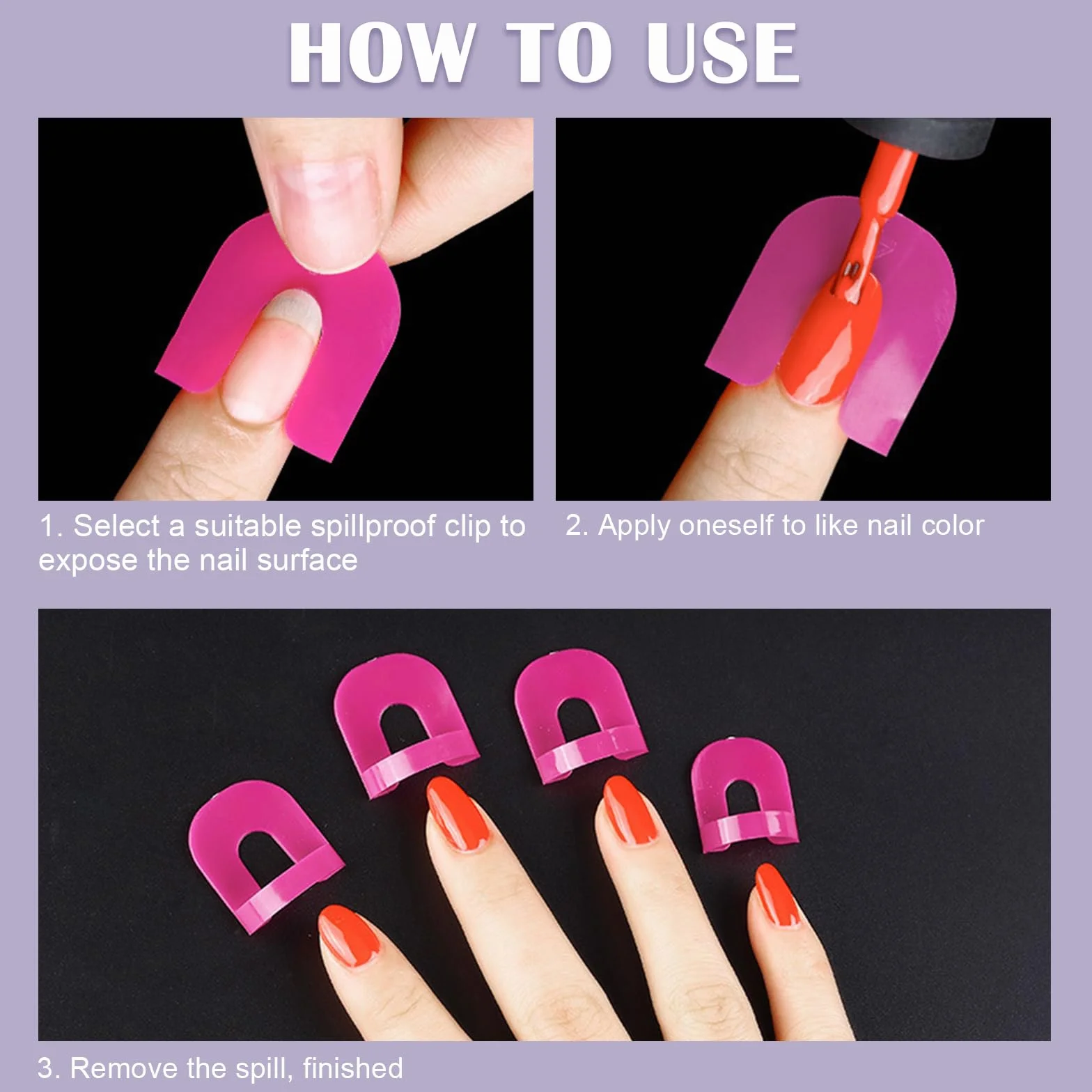 Plantillas para Esmalte de Uñas con Pluma Corrector, Cubierta Protectora Reutilizable 10 Tamaños, Accesorios Nail Art (Rosa)
