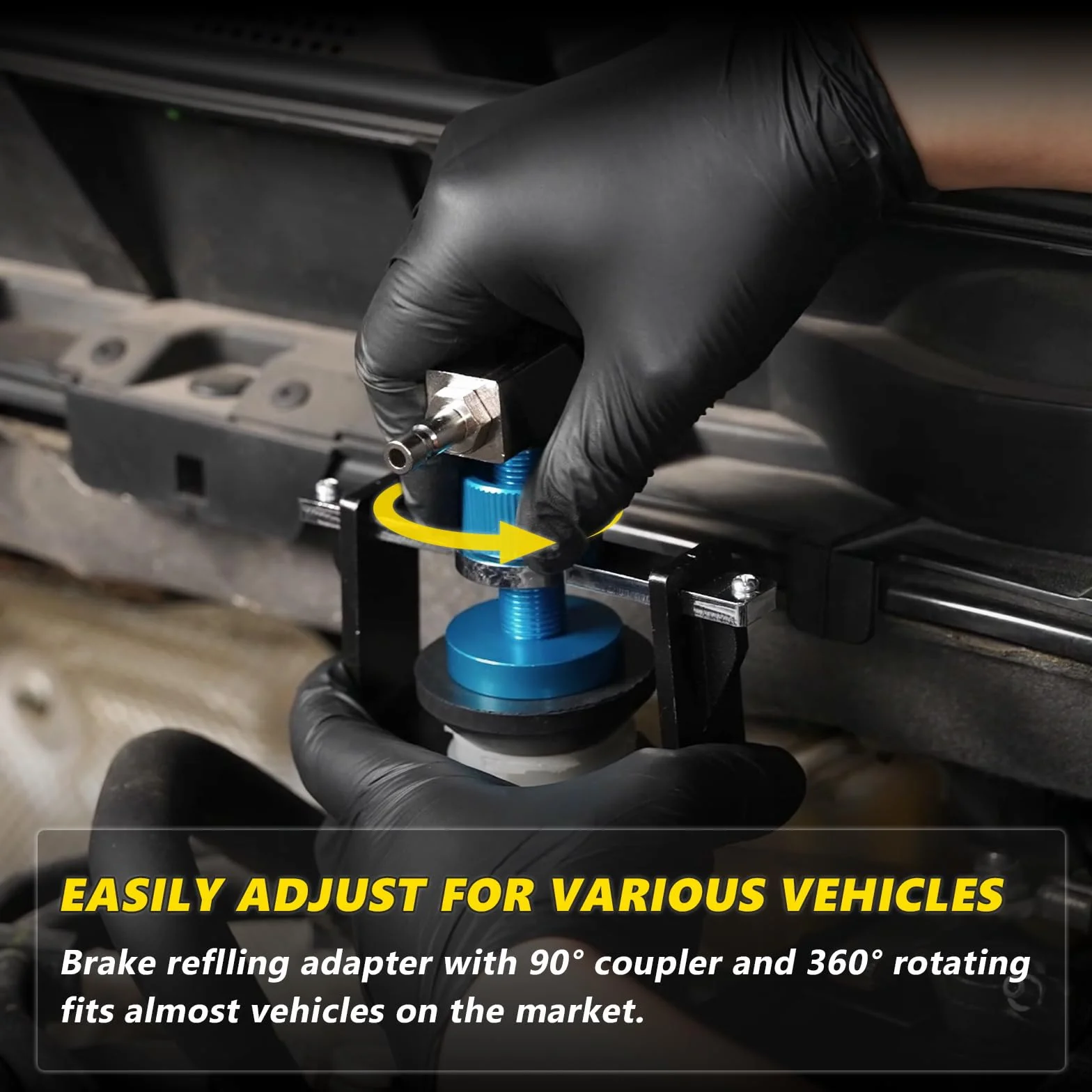 Adaptador Universal para depósito de líquido de Frenos 22-58 mm, 4 acoplamientos rápidos EU/US//Métrico/Japón para Buick, Cadillac, Chevrolet, Mazda, Honda, Toyota etc, Anillo de Sellado antifugas