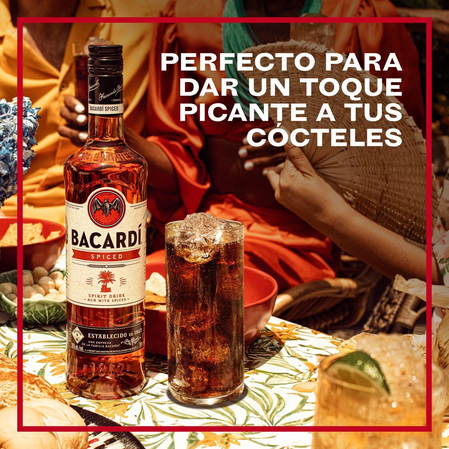 Ron BACARDÍ Spiced 35% 70 cl 700 ml licor envejecido en barrica con aromas naturales y especias