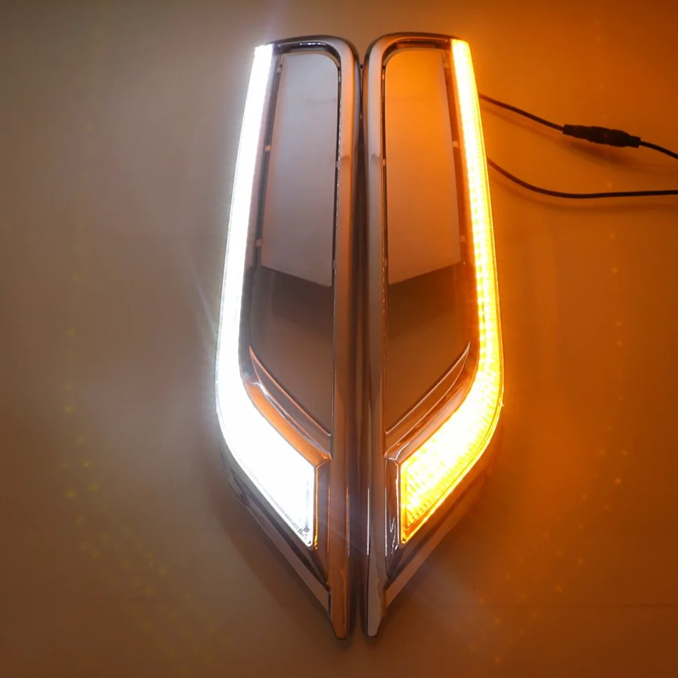 Luces diurnas LED DRL para CR-V CRV 2015 2016, DRL con señales de giro amarillas
