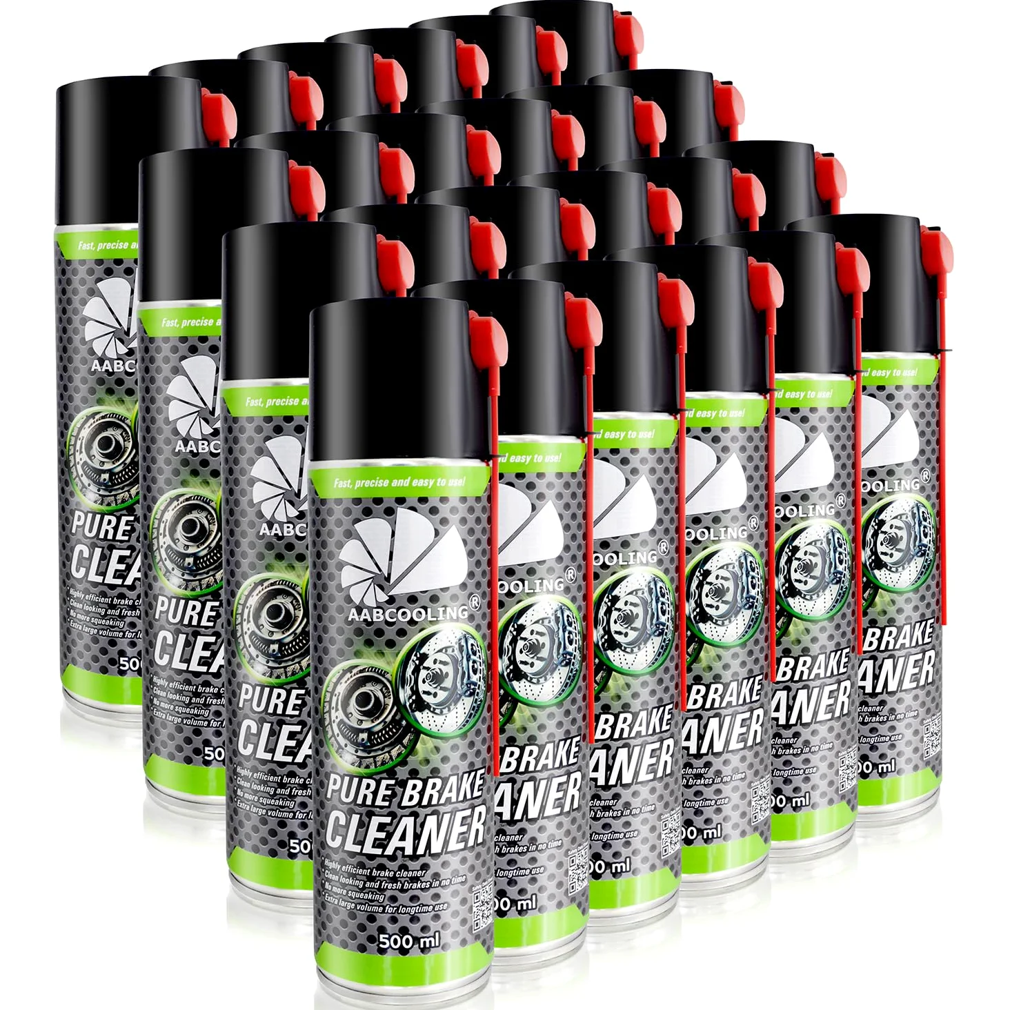 24x AABCOOLING Spray Limpiador de Frenos 500ml Desengrasante Rápido, Limpia y Desengrasadiscos discos, pastillas, pinzas, Reduce chirridos, Limpiador de llantas (polvo de freno), Detailing sin manchas