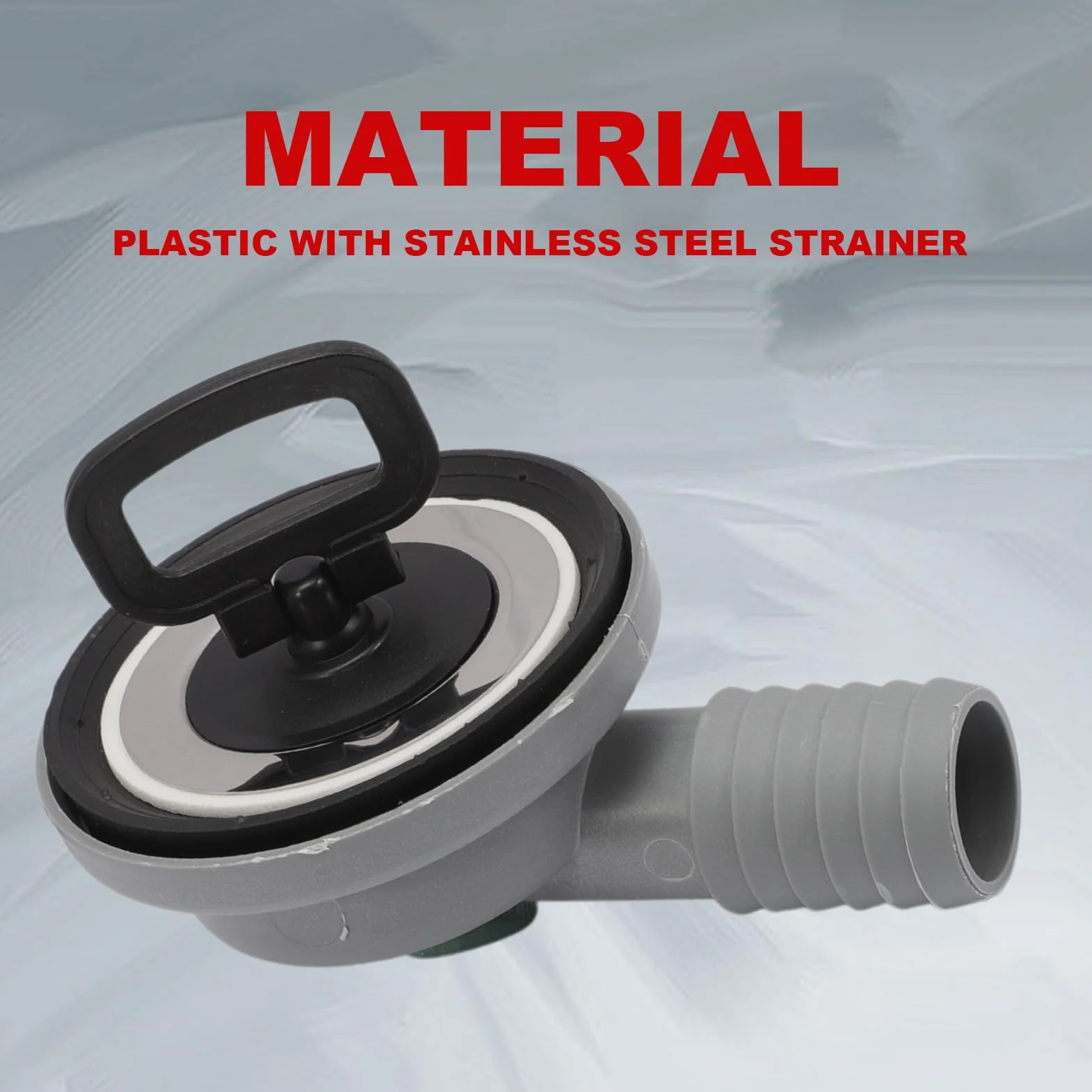 Desagüe lavabo para caravana inoxidable tubo de ducha sifon para autocaravana de 55 mm de diámetro con salida de manguera de 20 – 25 mm de 90°para barco