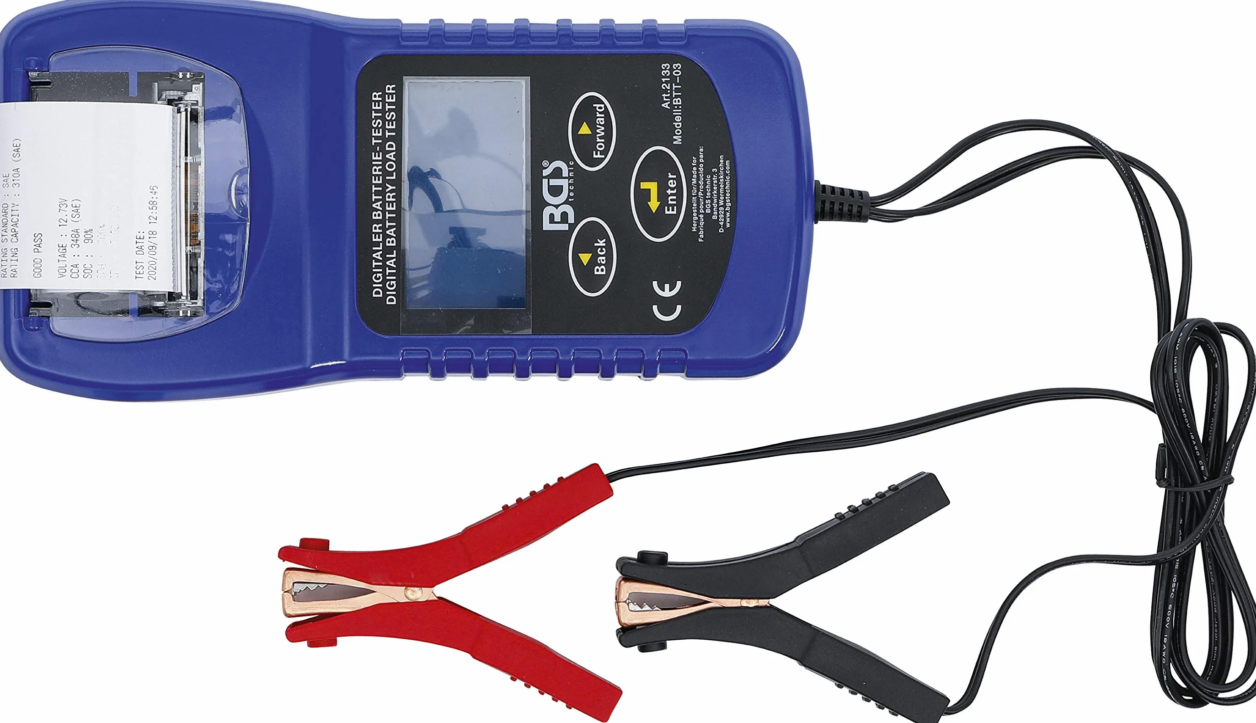 BGS 2133 | Comprobador digital de batería y sistema de carga | con impresora